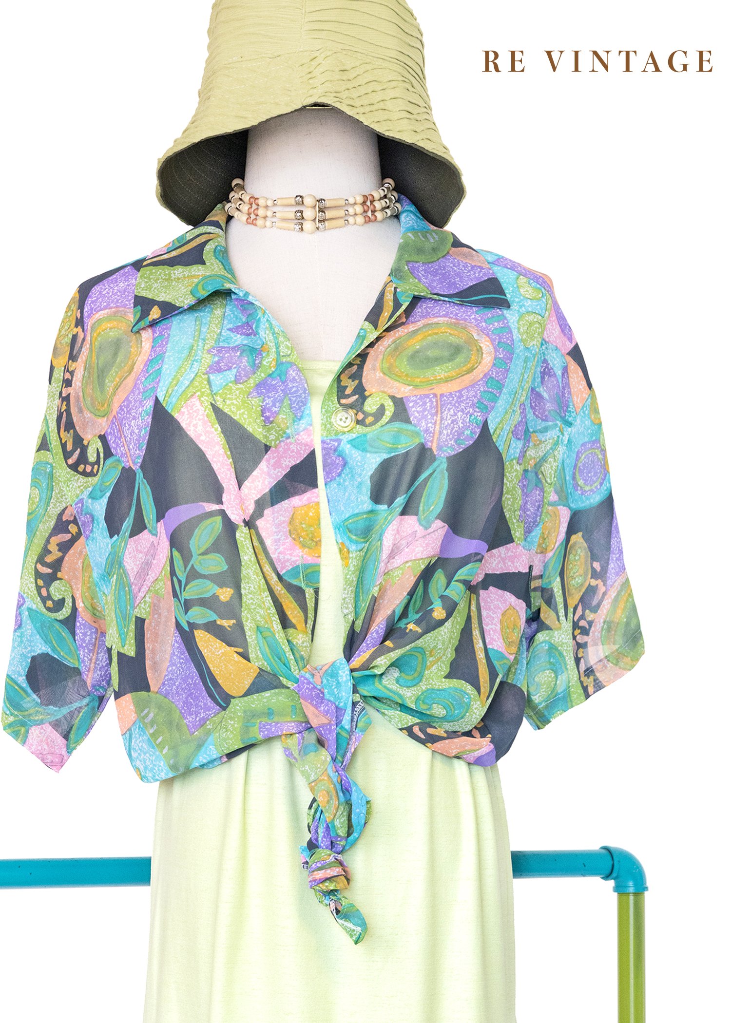 果凍馬卡龍色植物園襯衫