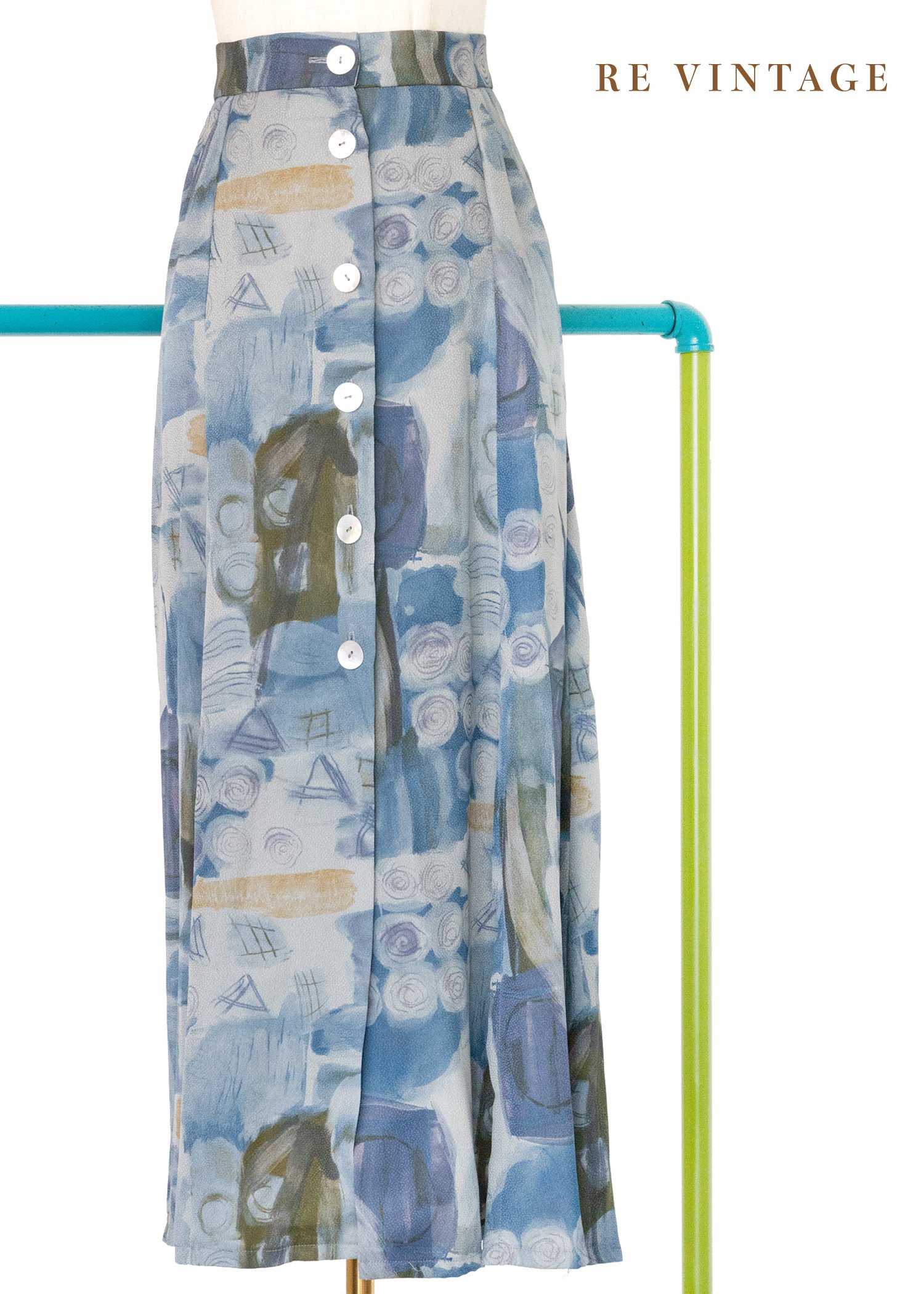 水波夢境筆觸長裙（25.5"）