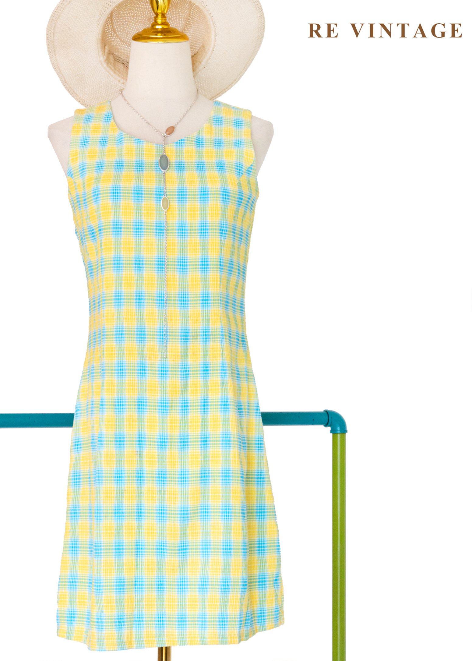 檸檬藍午後野餐夏日洋裝