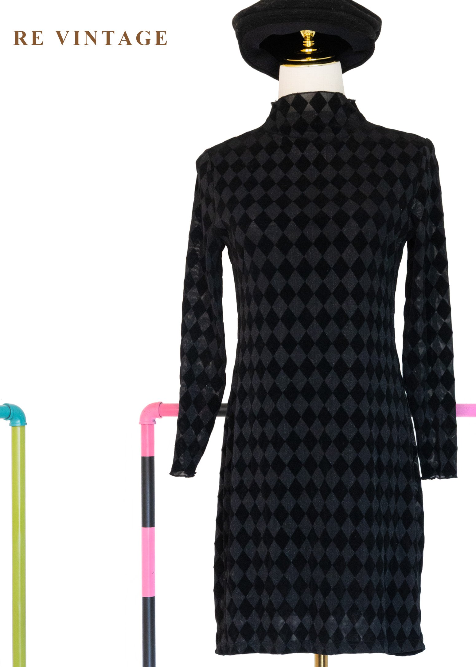 剪影影子方塊洋裝