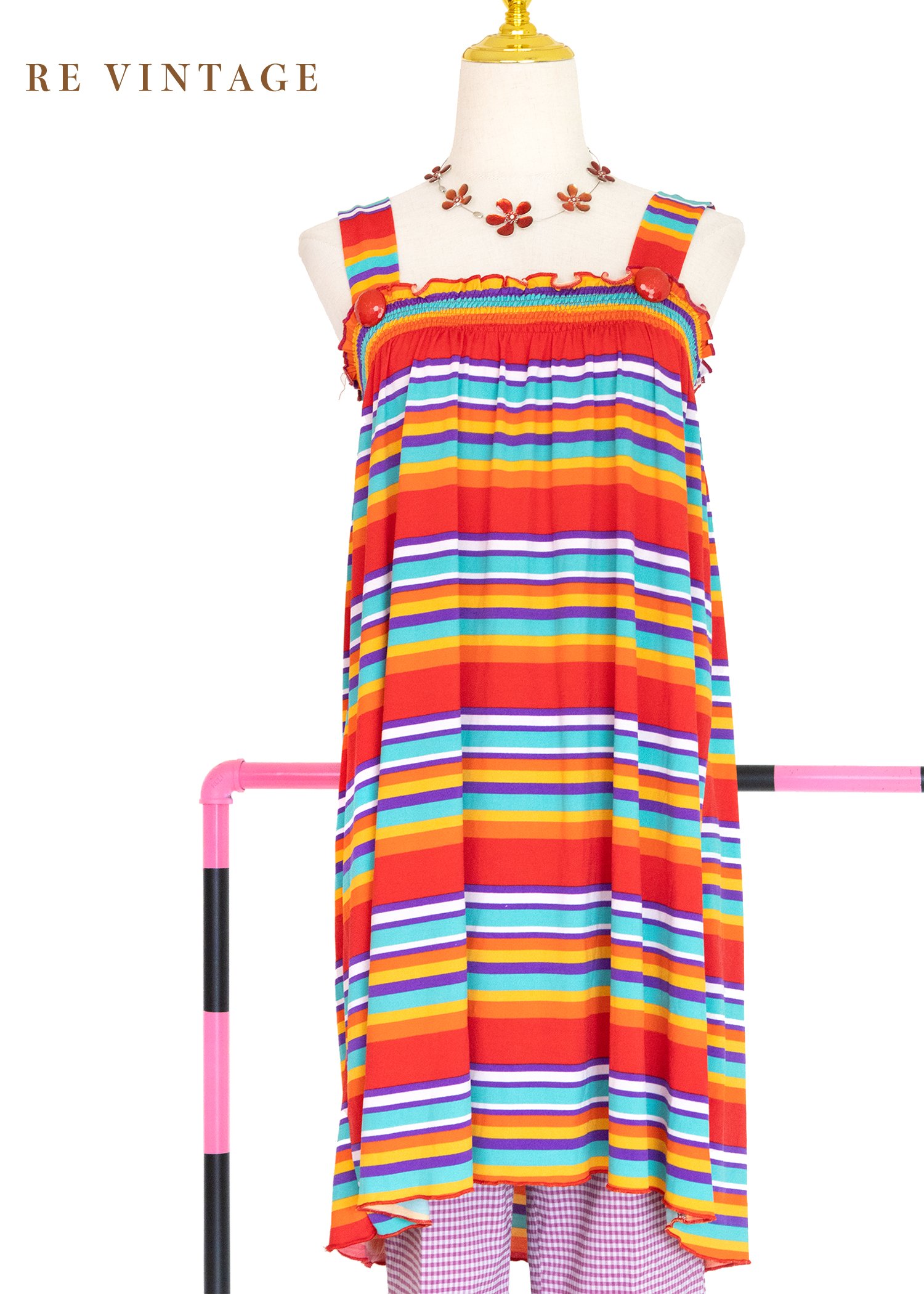 紅寶石甜蜜彩虹長版上衣/迷你洋裝