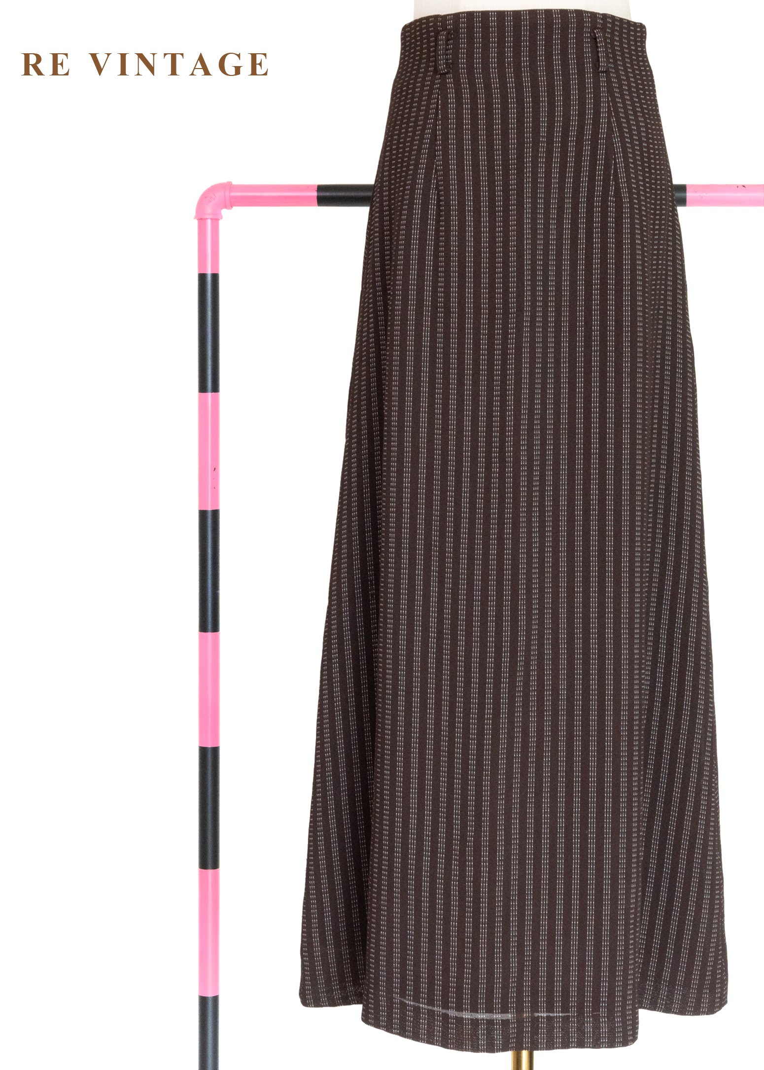 午後的三點一刻細條紋高腰長裙（25"）