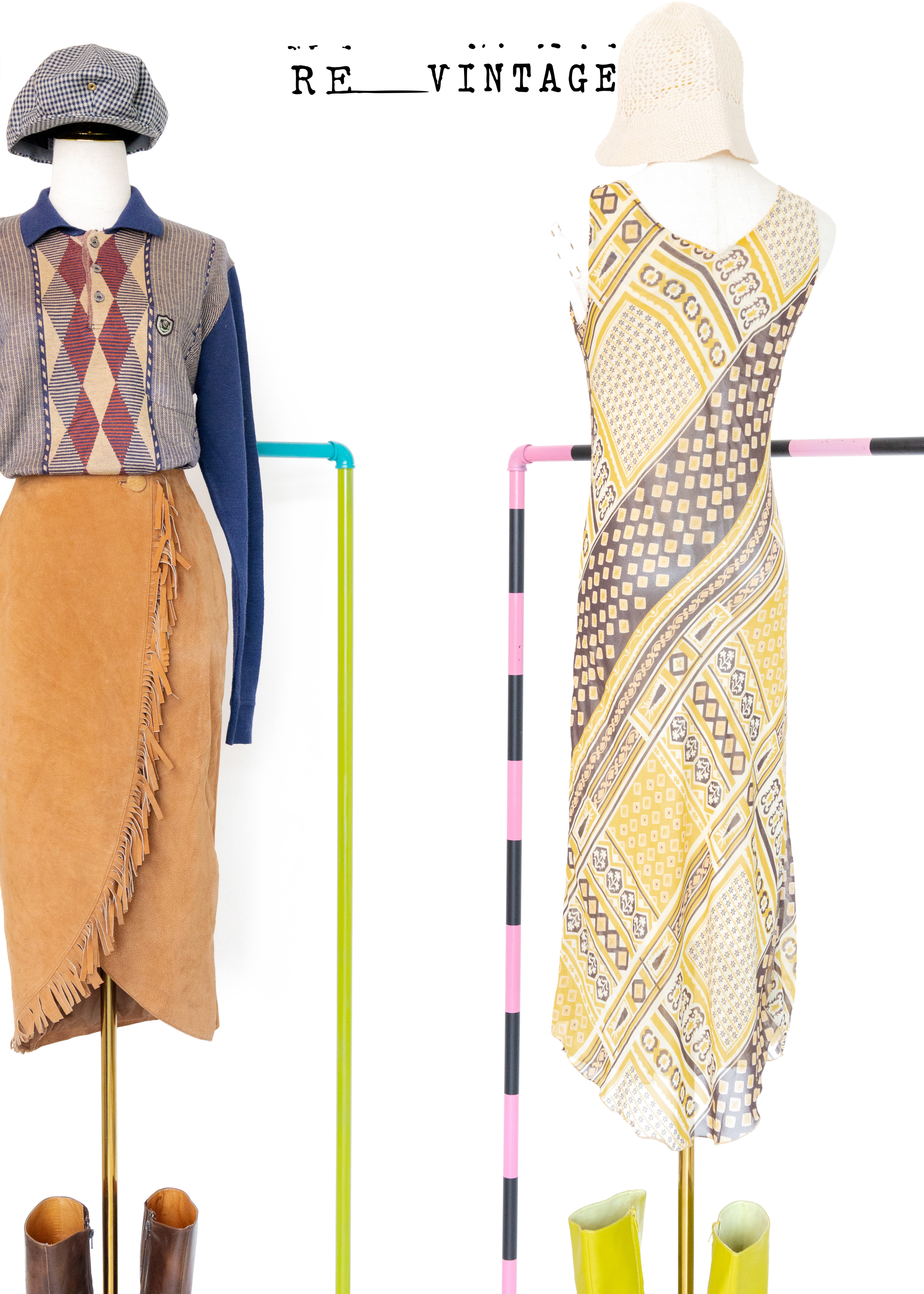 陽光暖黃色波希米雅圖騰長洋裝