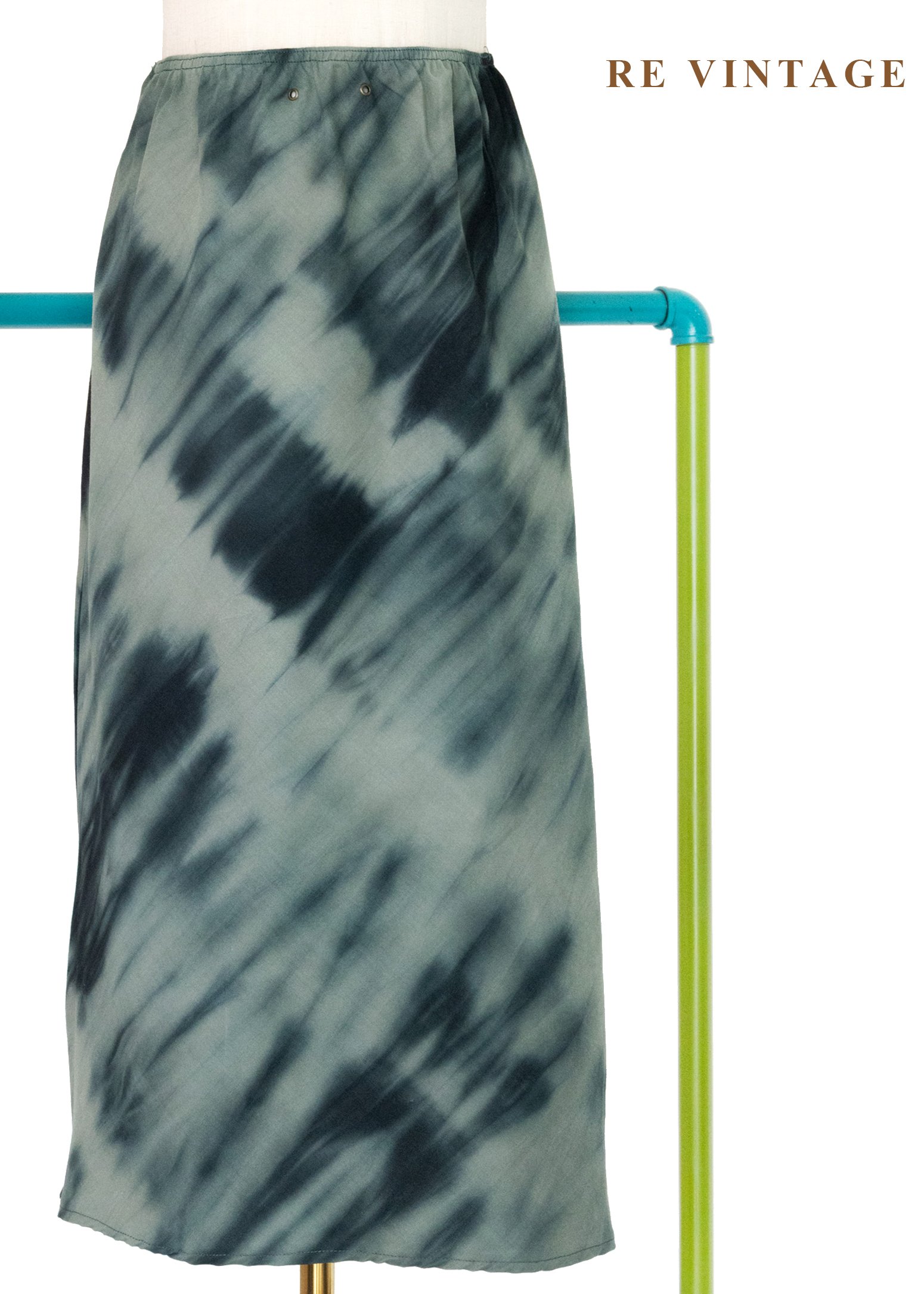 水墨綠迷蹤中長裙（22-29"）