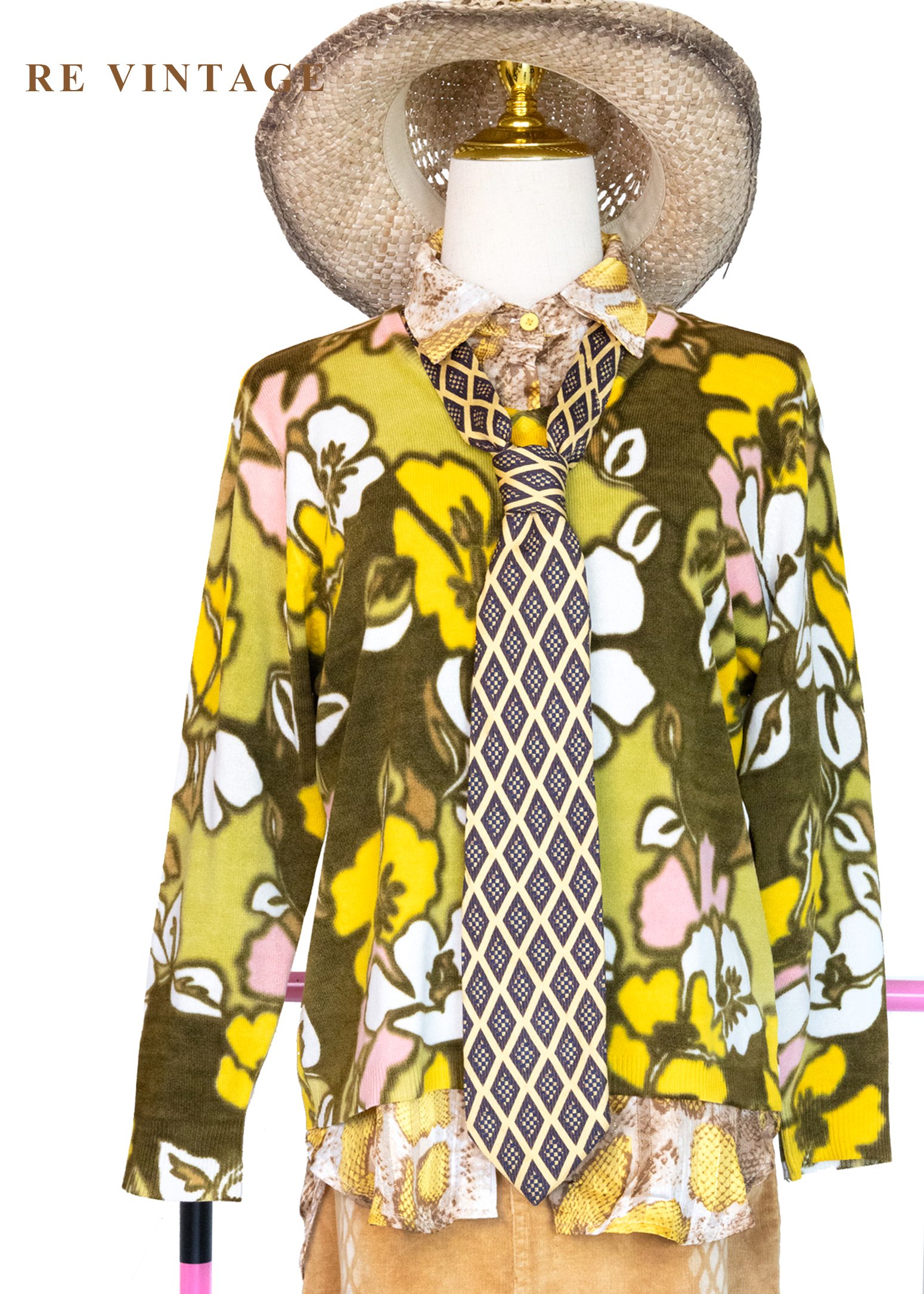 幻彩大花野性花園薄款針織毛衣