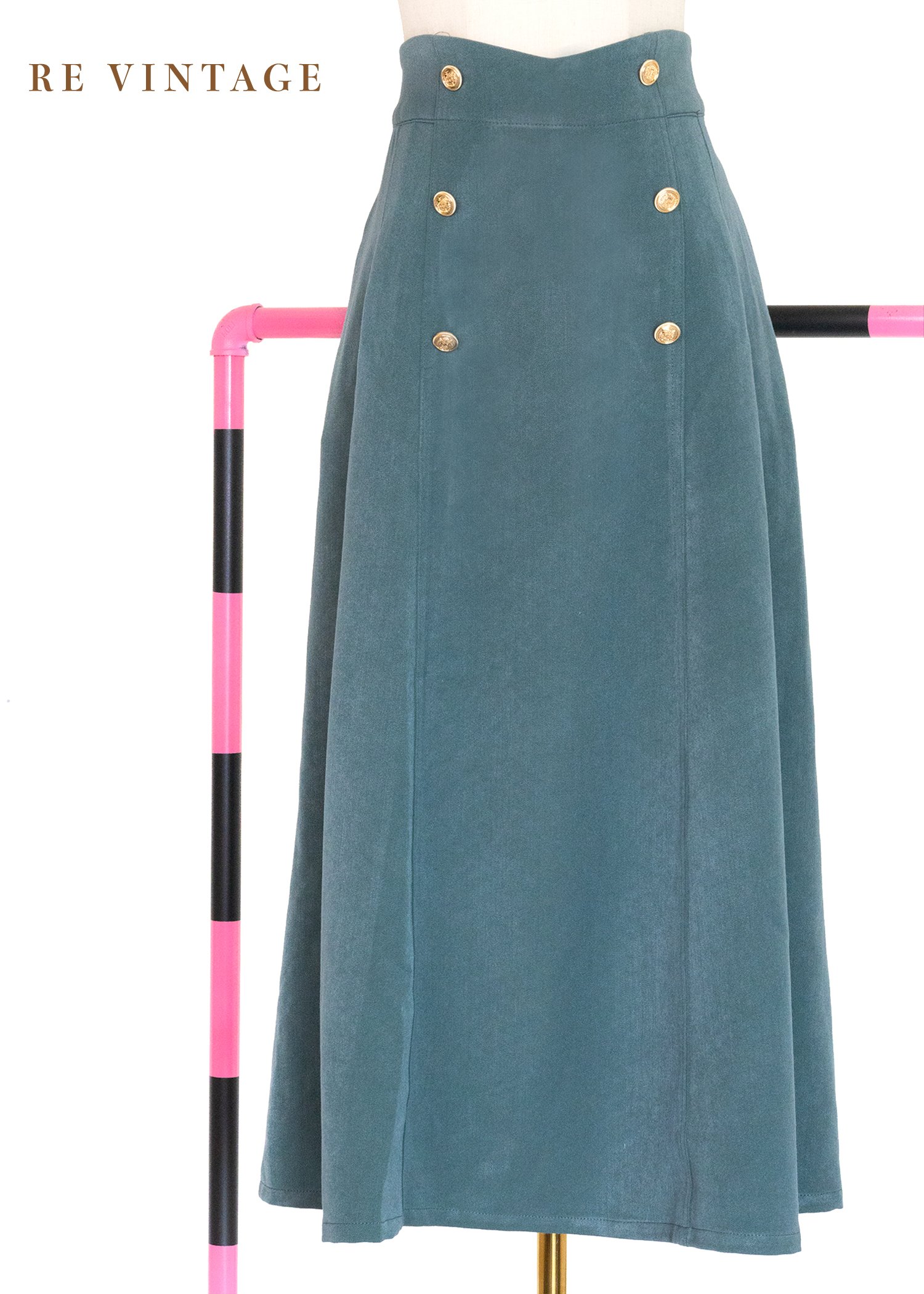 氣質單品 - 金星排序海風藍綠色長裙（26-30"）