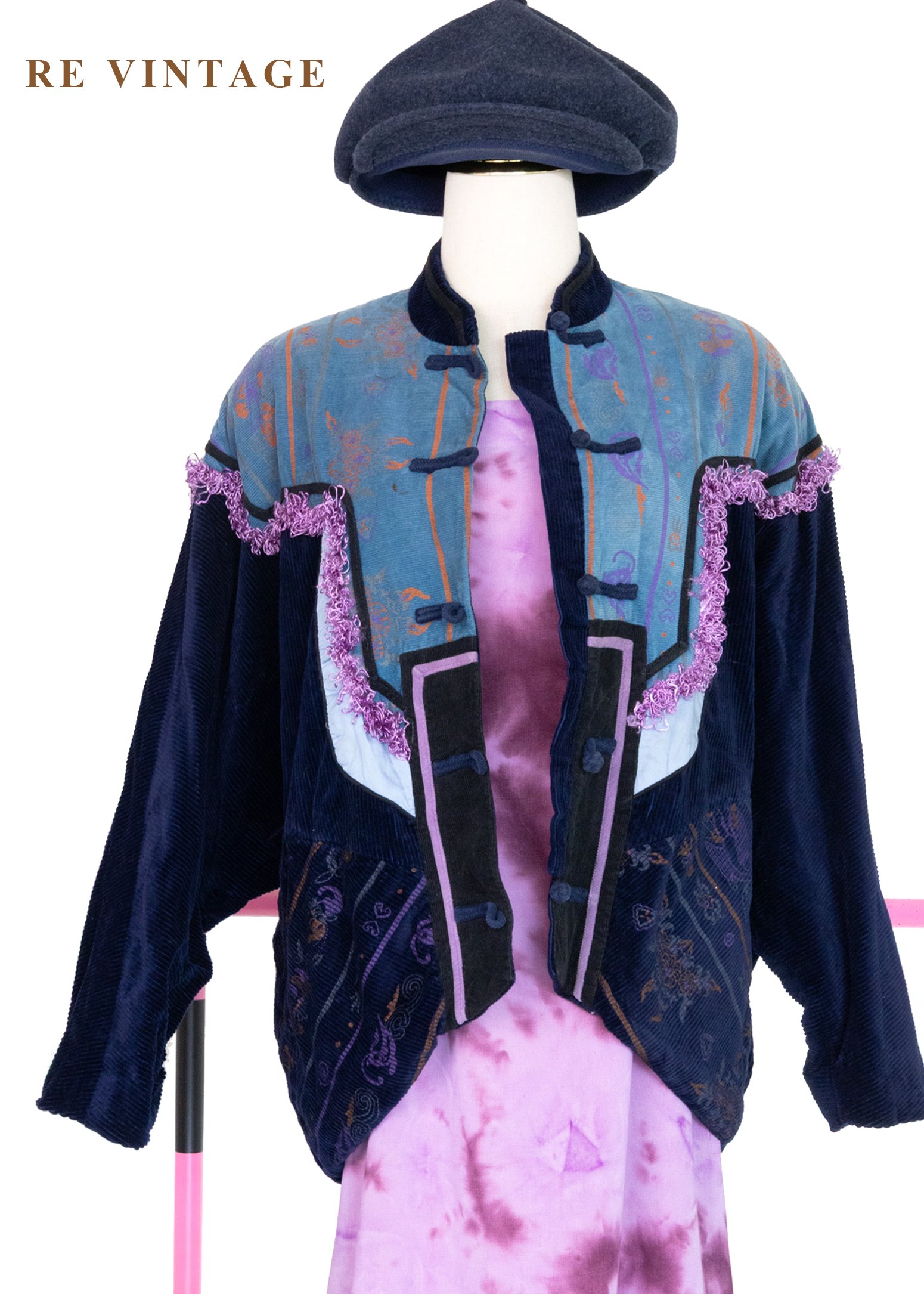深藍薰紫異國夢境外套