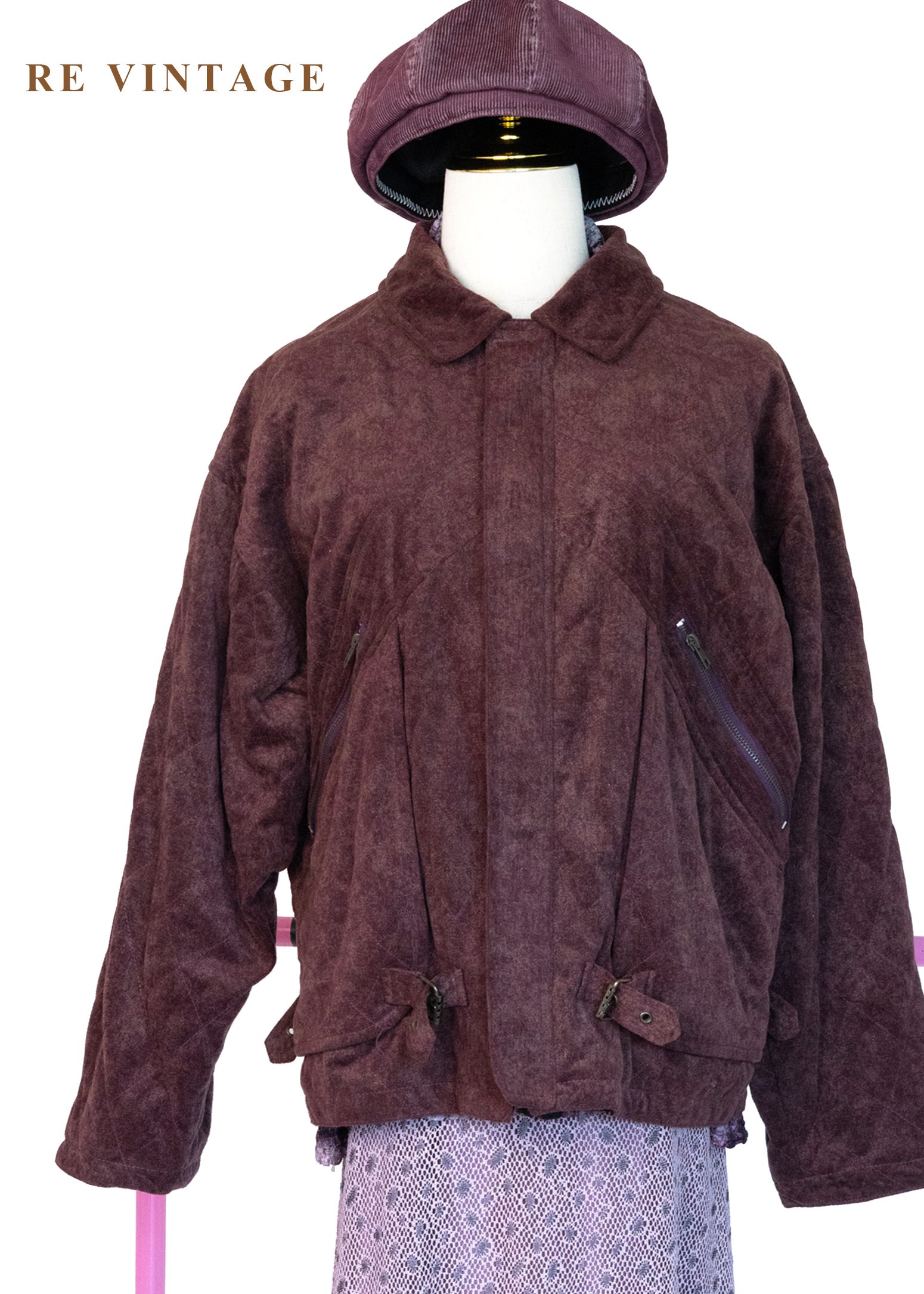 微醺梅洛酒水洗菱格紋夾克外套