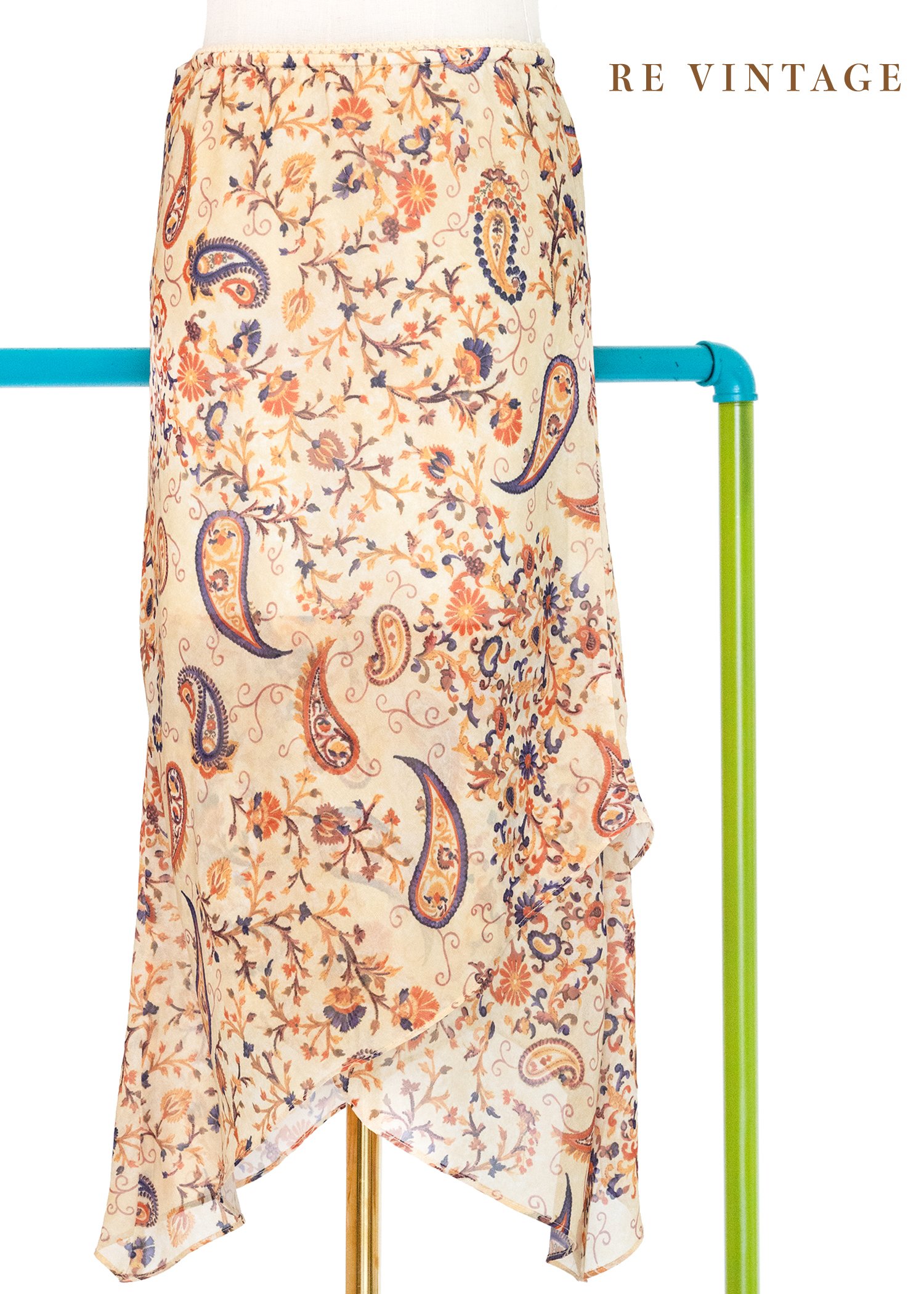 奶橘色變形蟲夏日美裙（24-31"）