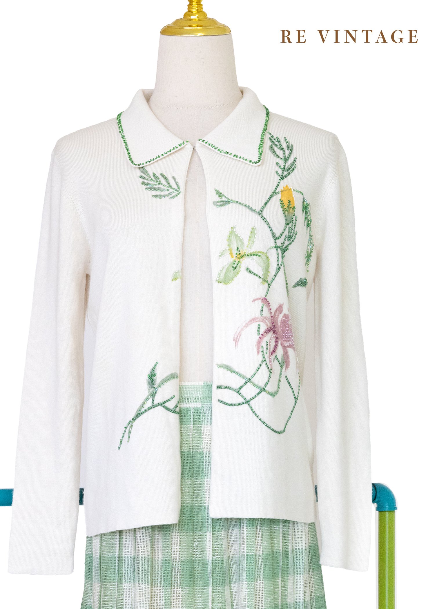 Poetic Flora 晨光葉脈花影針織衫