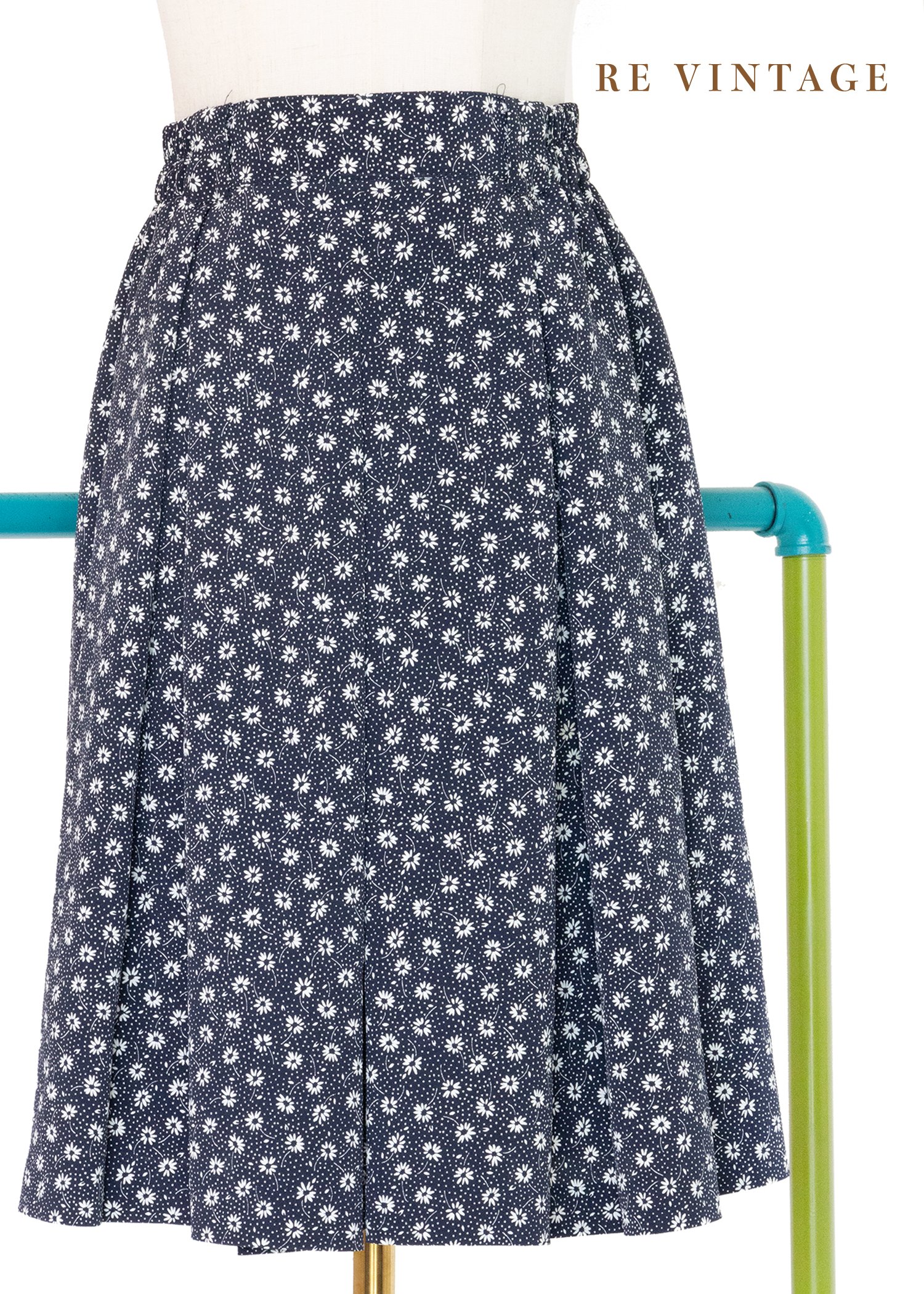 清新の藍色小白花褲裙（23-27"）