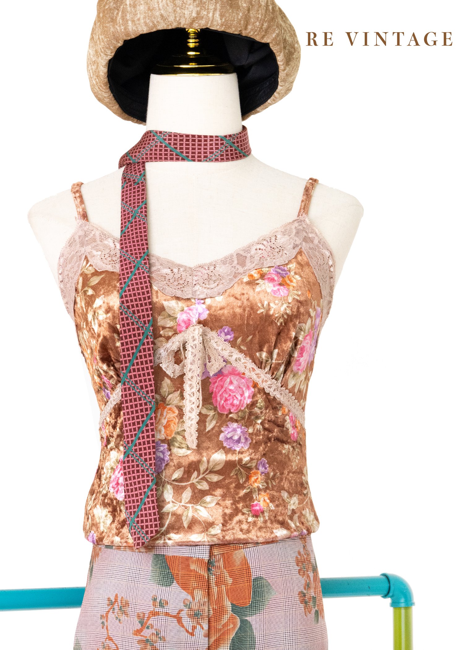 土星花園絨布細肩帶小背心