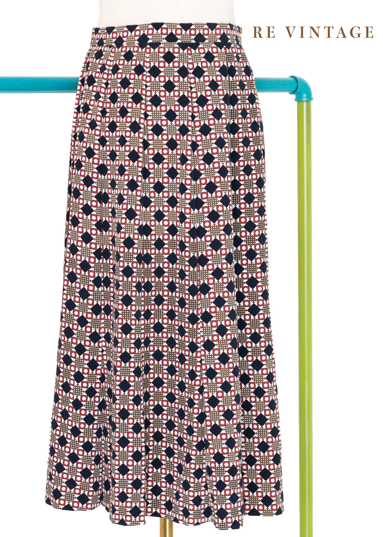 顛倒小方塊氣質中長裙（25"）