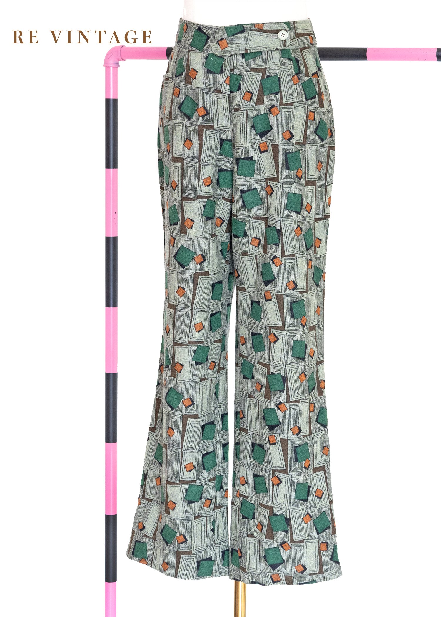 顛倒方塊不倒翁毛呢直筒褲（27"）