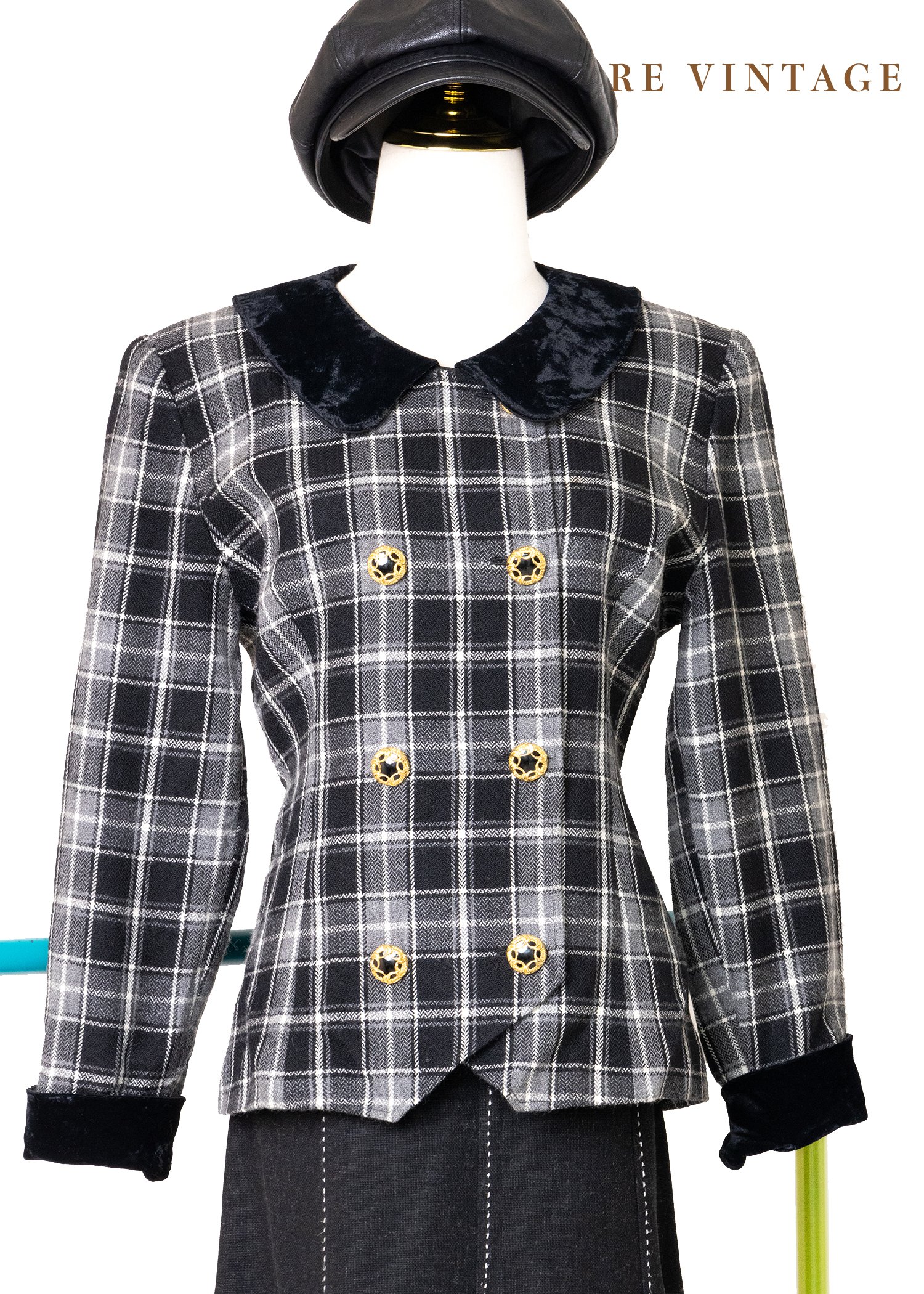 絕美氣質雙排釦格紋西裝外套