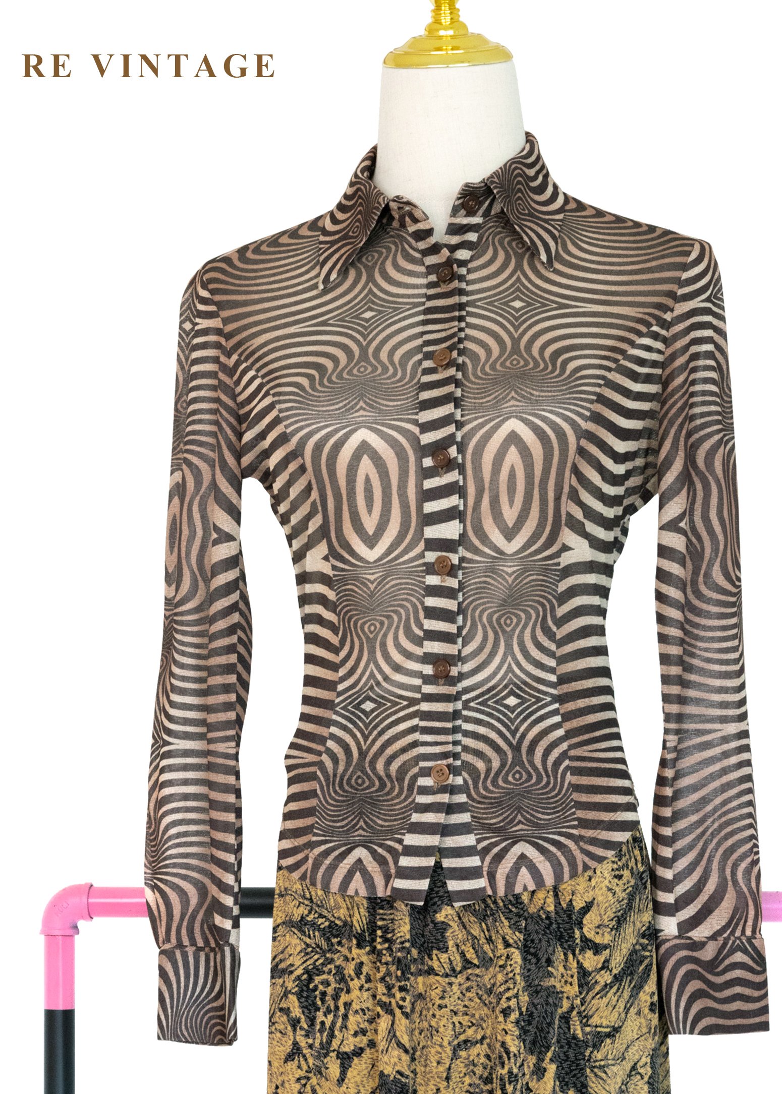 視覺迷走的條紋詩透膚上衣