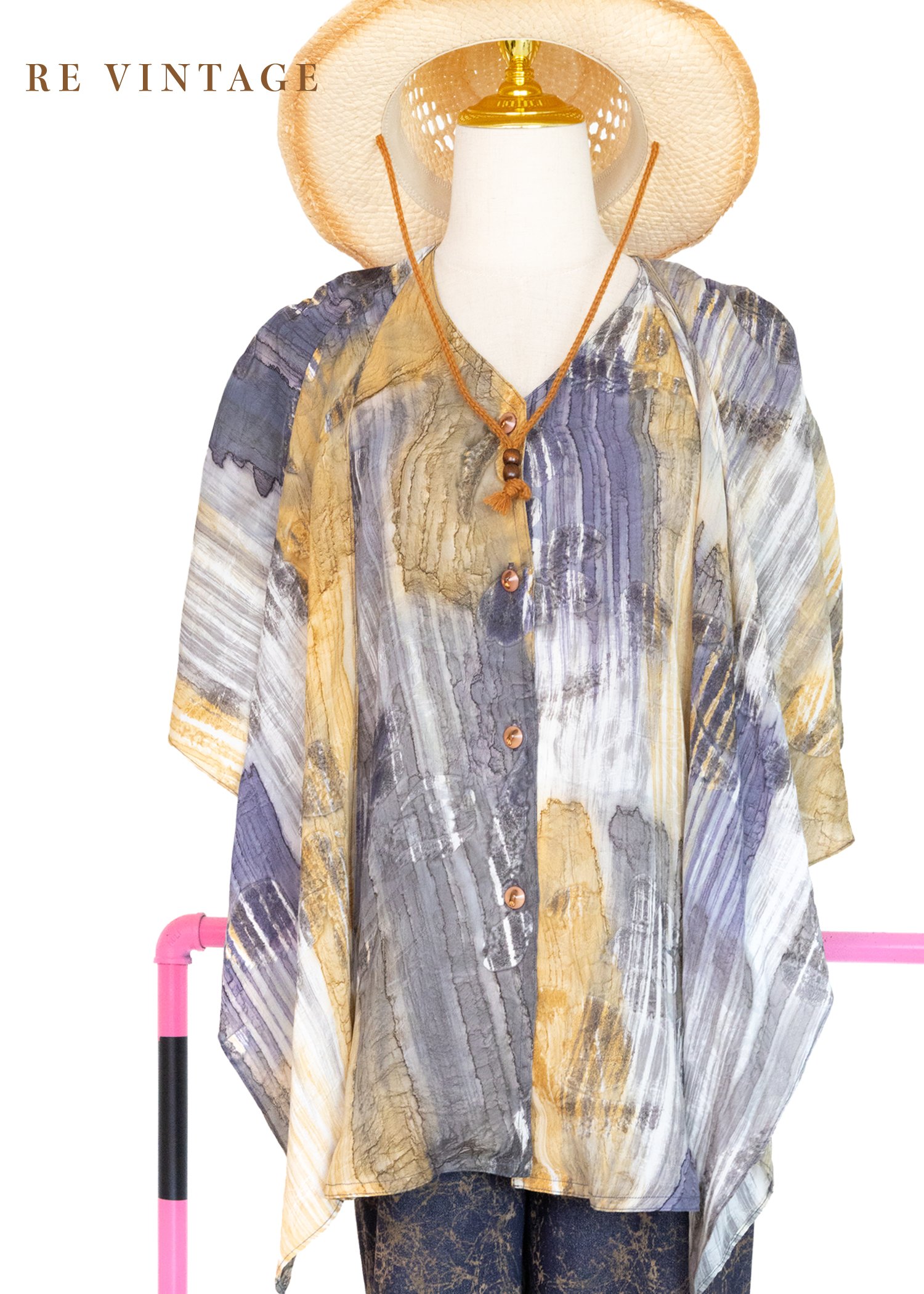 金與藍的潮汐之間短袖上衣