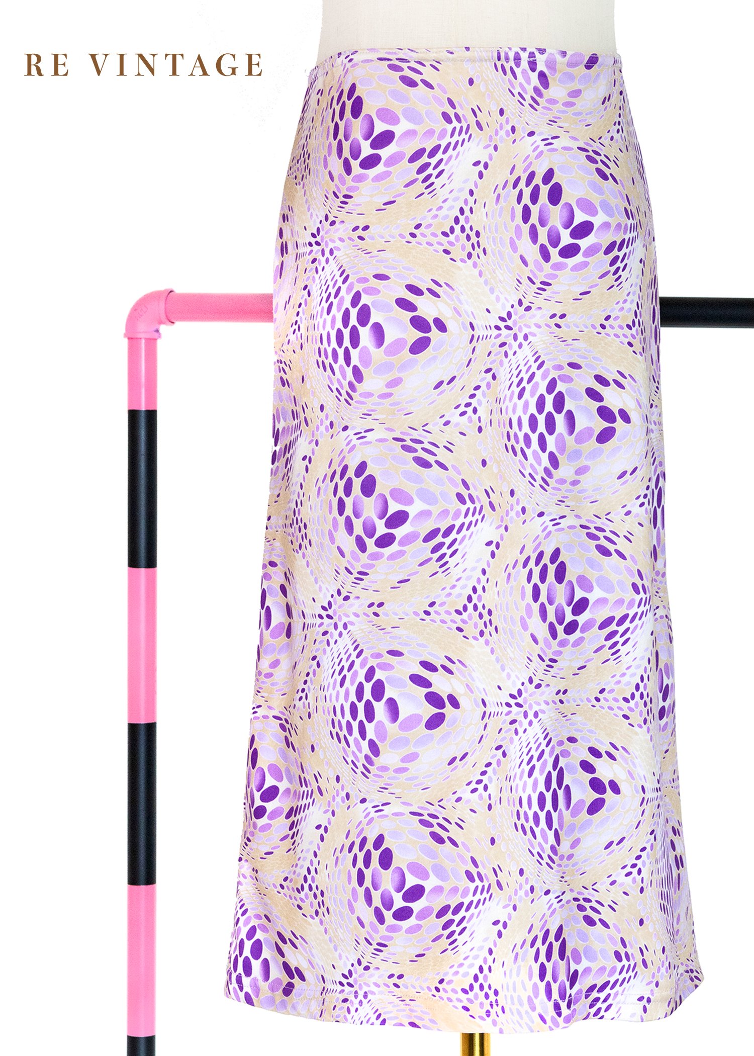 紫光波動迷幻中長裙（26-30"）