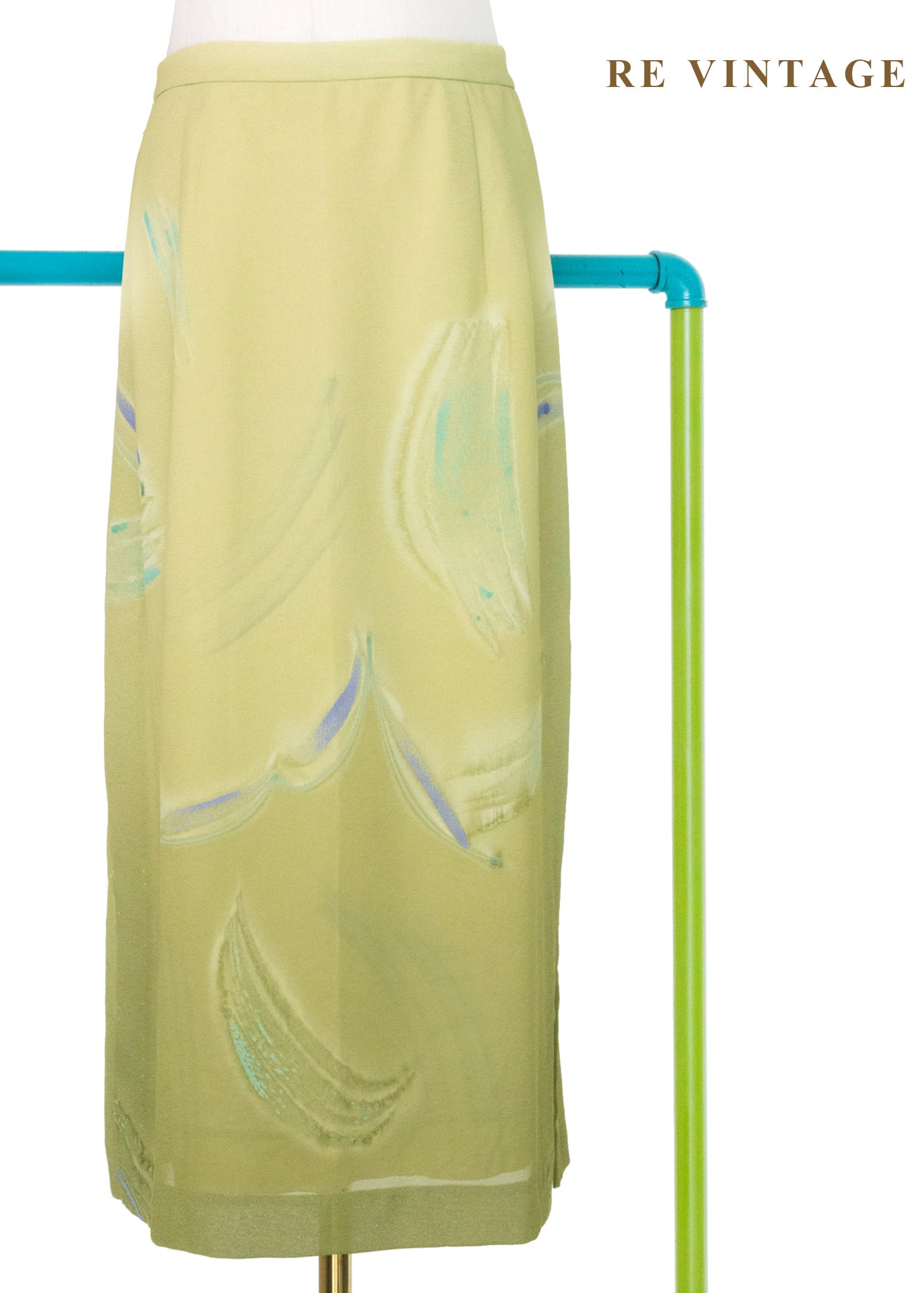 莫內花園的羽毛風筆藝術噴彩長裙（27"）