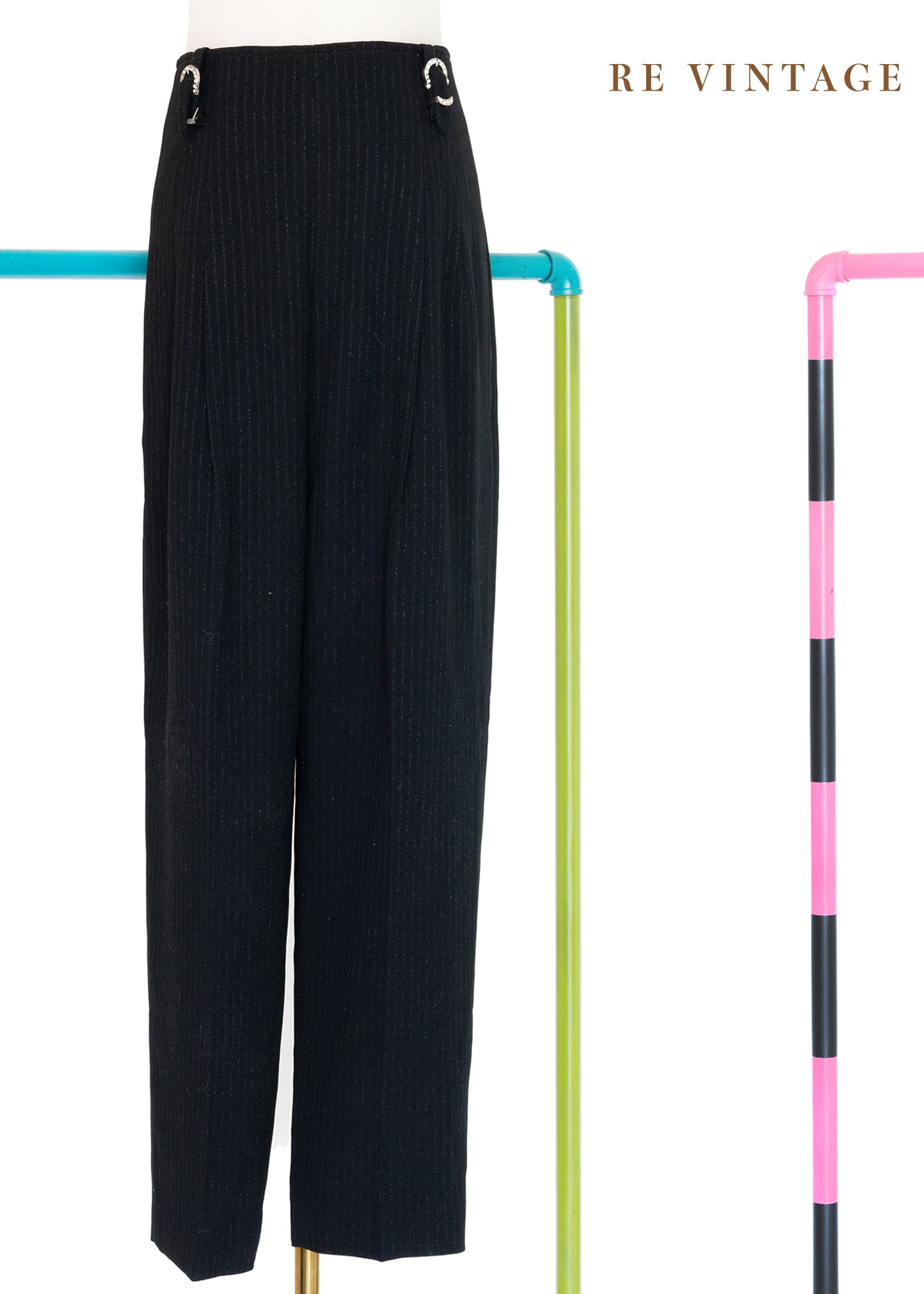 質感單品 - 小鑽馬蹄扣線條西裝褲（27"）