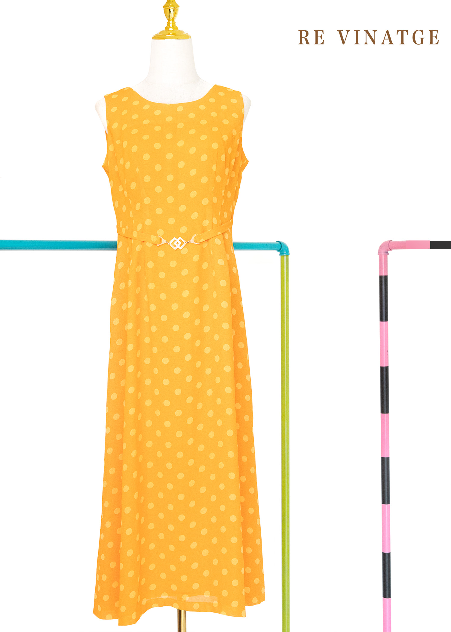 Neon Orange 點點長洋裝