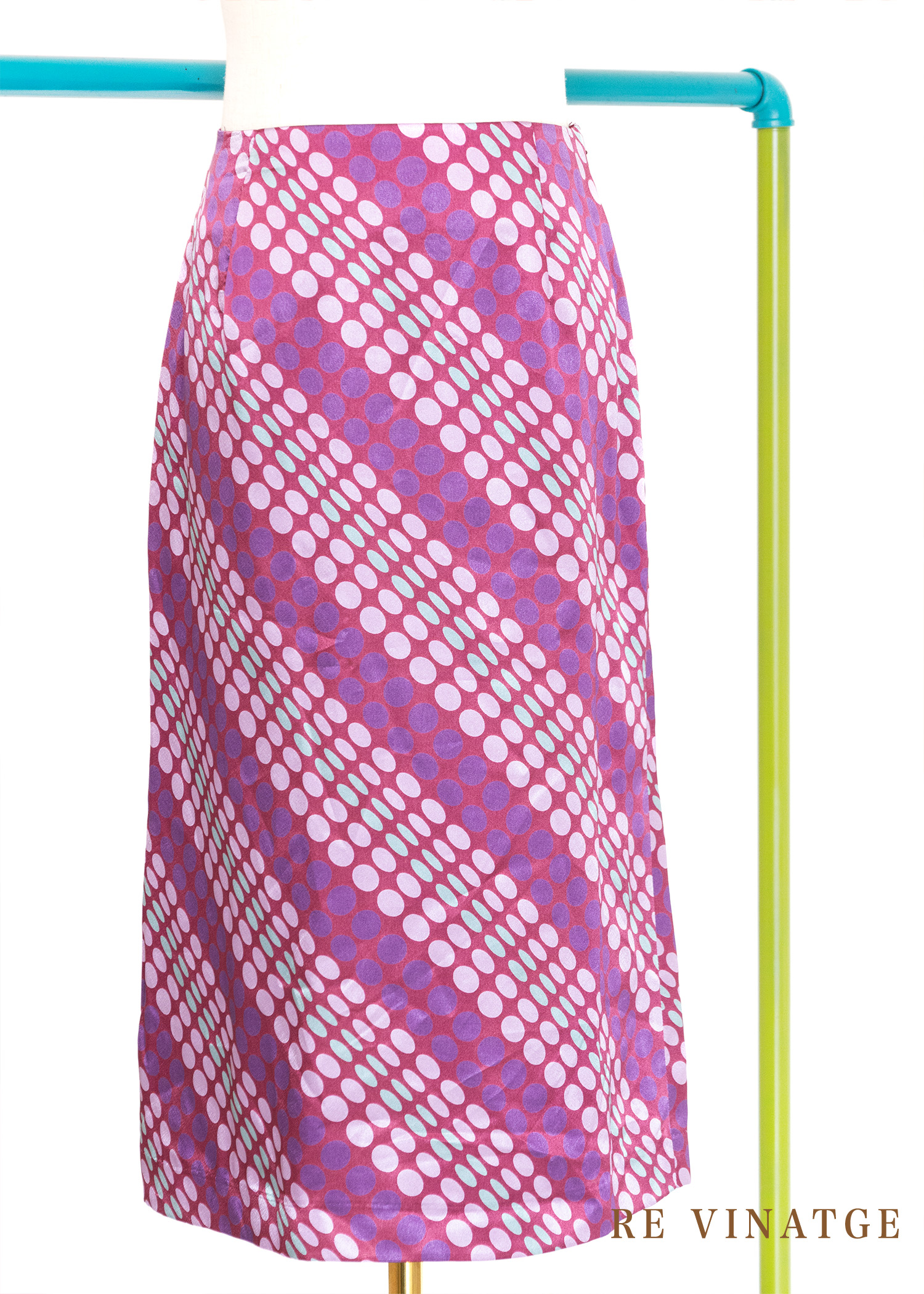 Disco 斜紋點點緞面中長裙