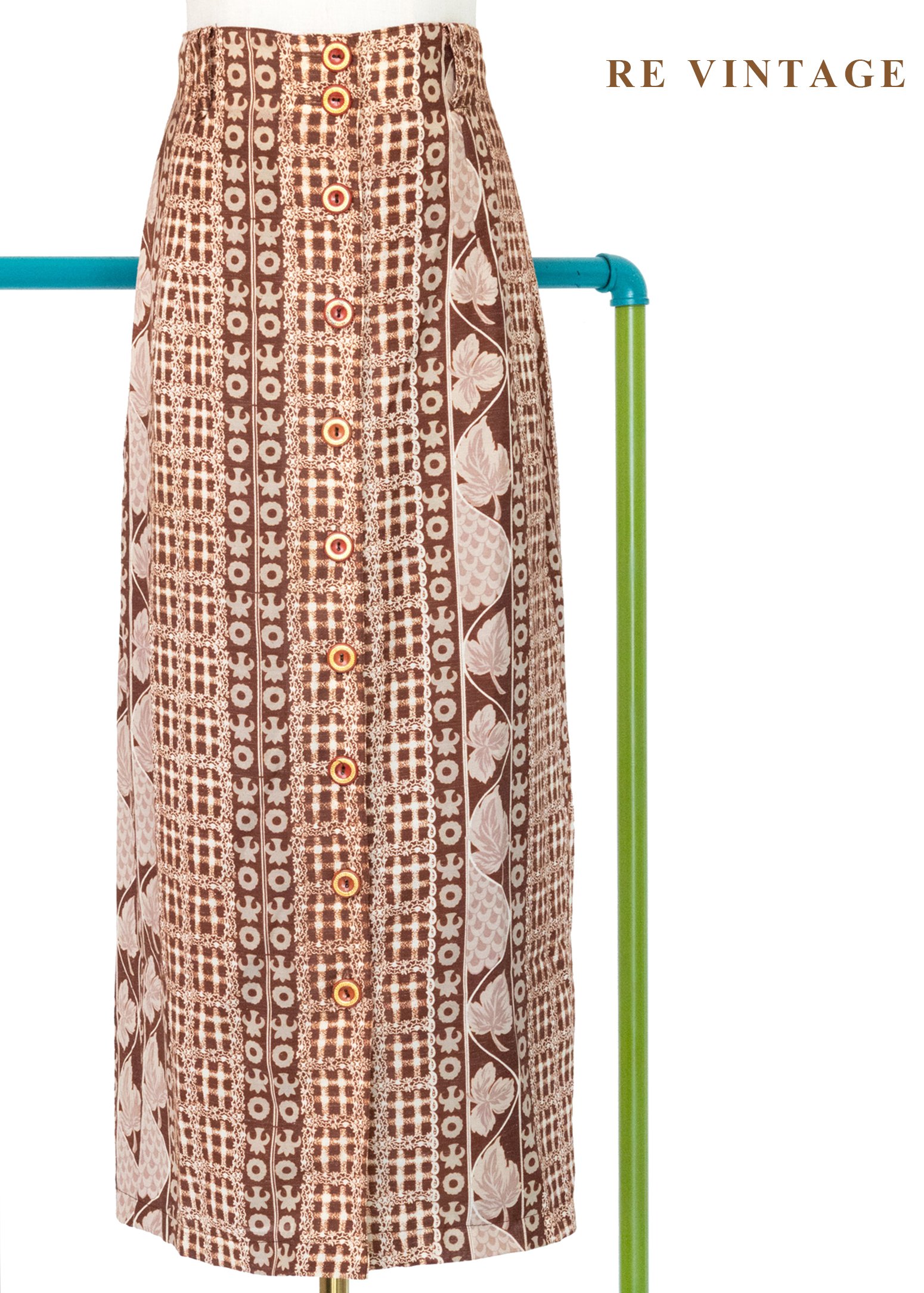 圖騰密語異國風情排釦長裙（27-30"）