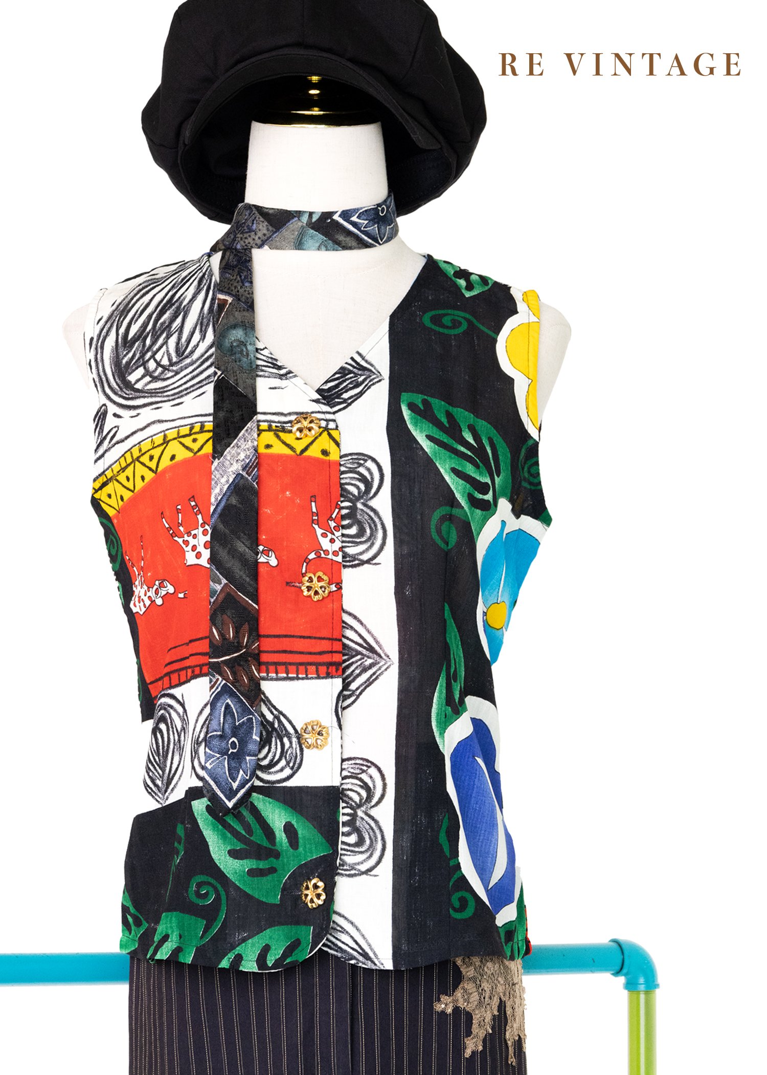 旅人手札撞色印刷圖騰背心