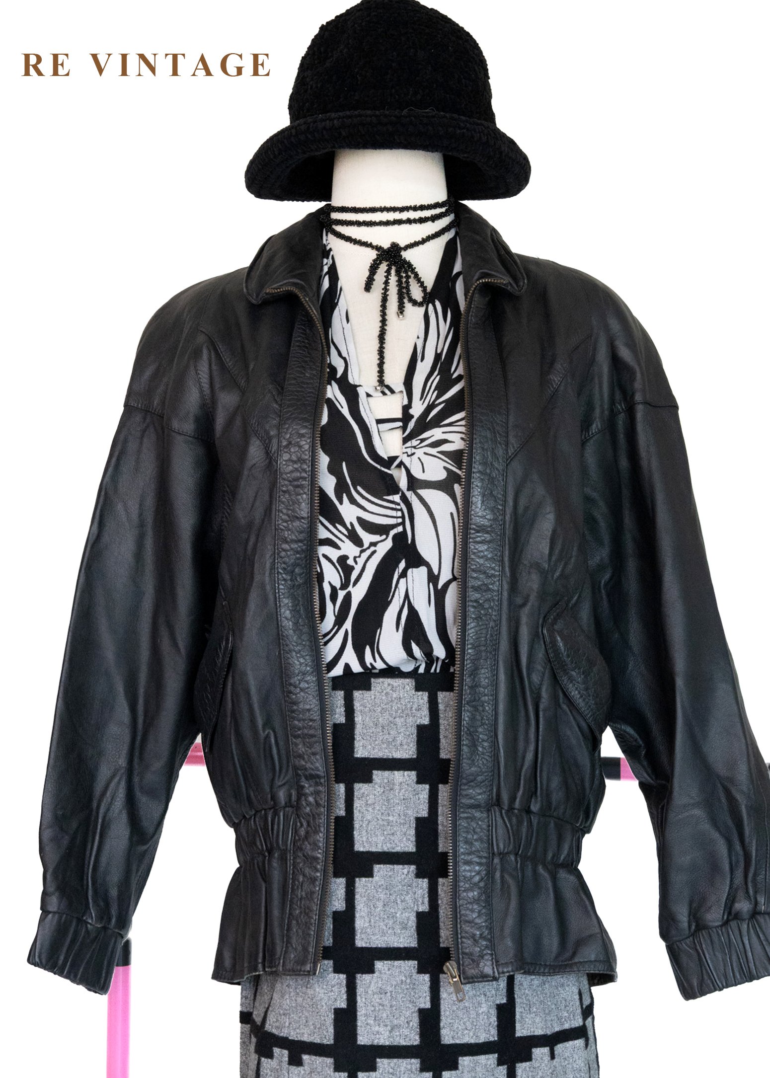 必備單品 - 率性廓形束腰皮外套