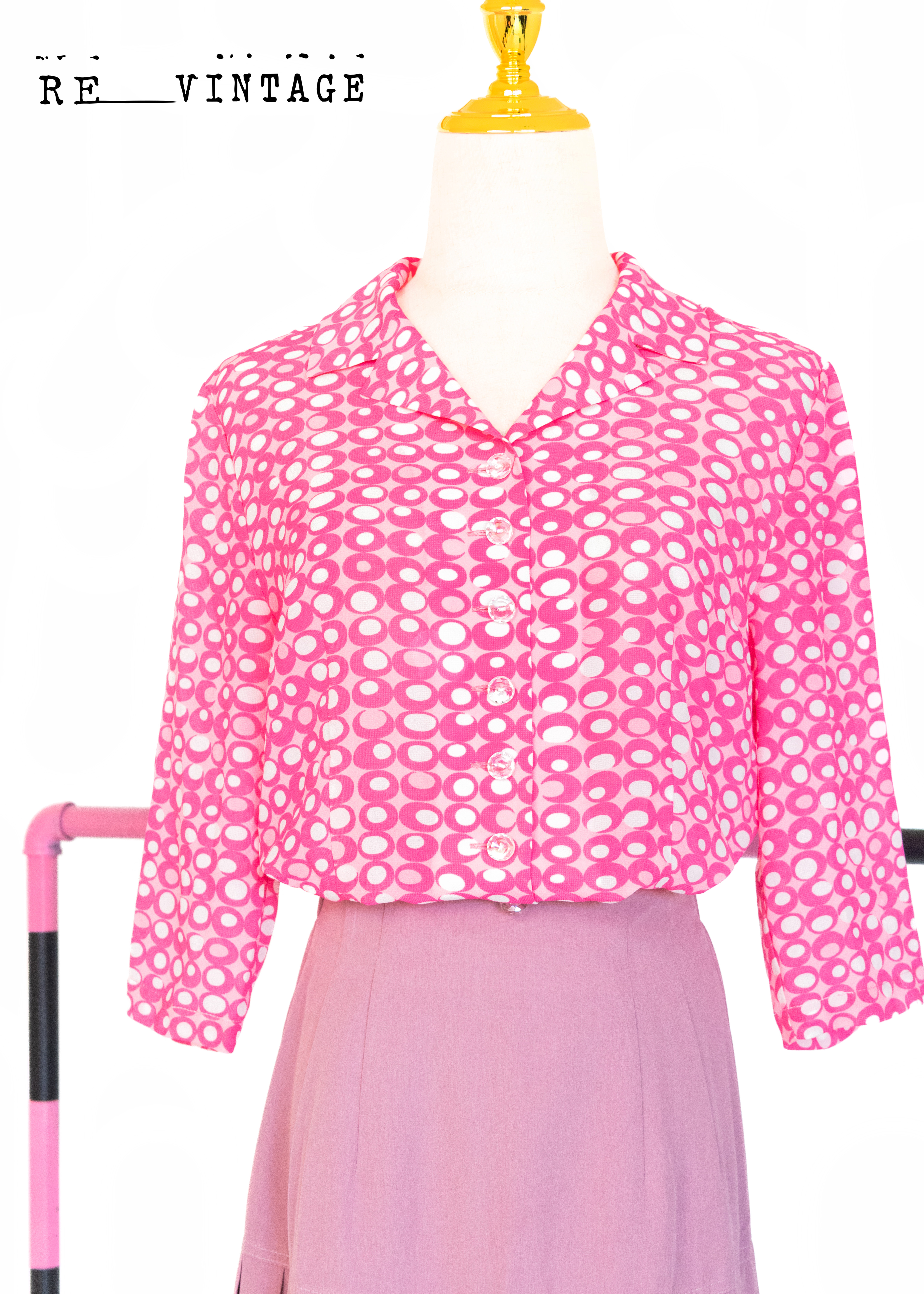 螢光粉普普風圖騰雪紡上衣