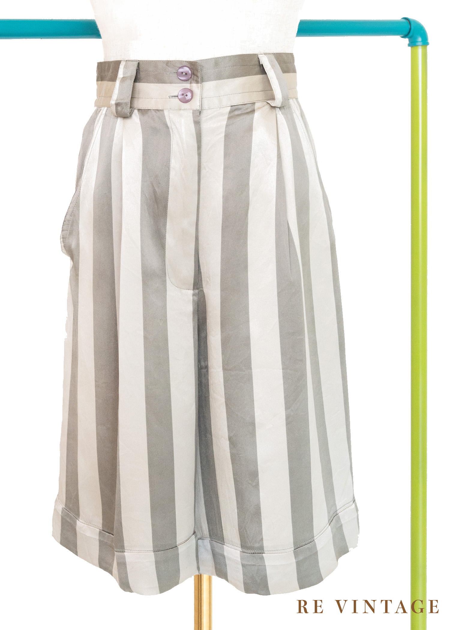 『法國寶物』全絲質線條五分短褲