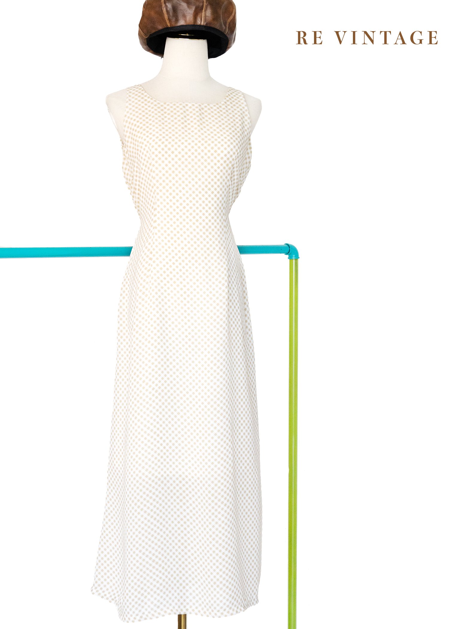 Sandshell 菱格紋氣質長洋裝