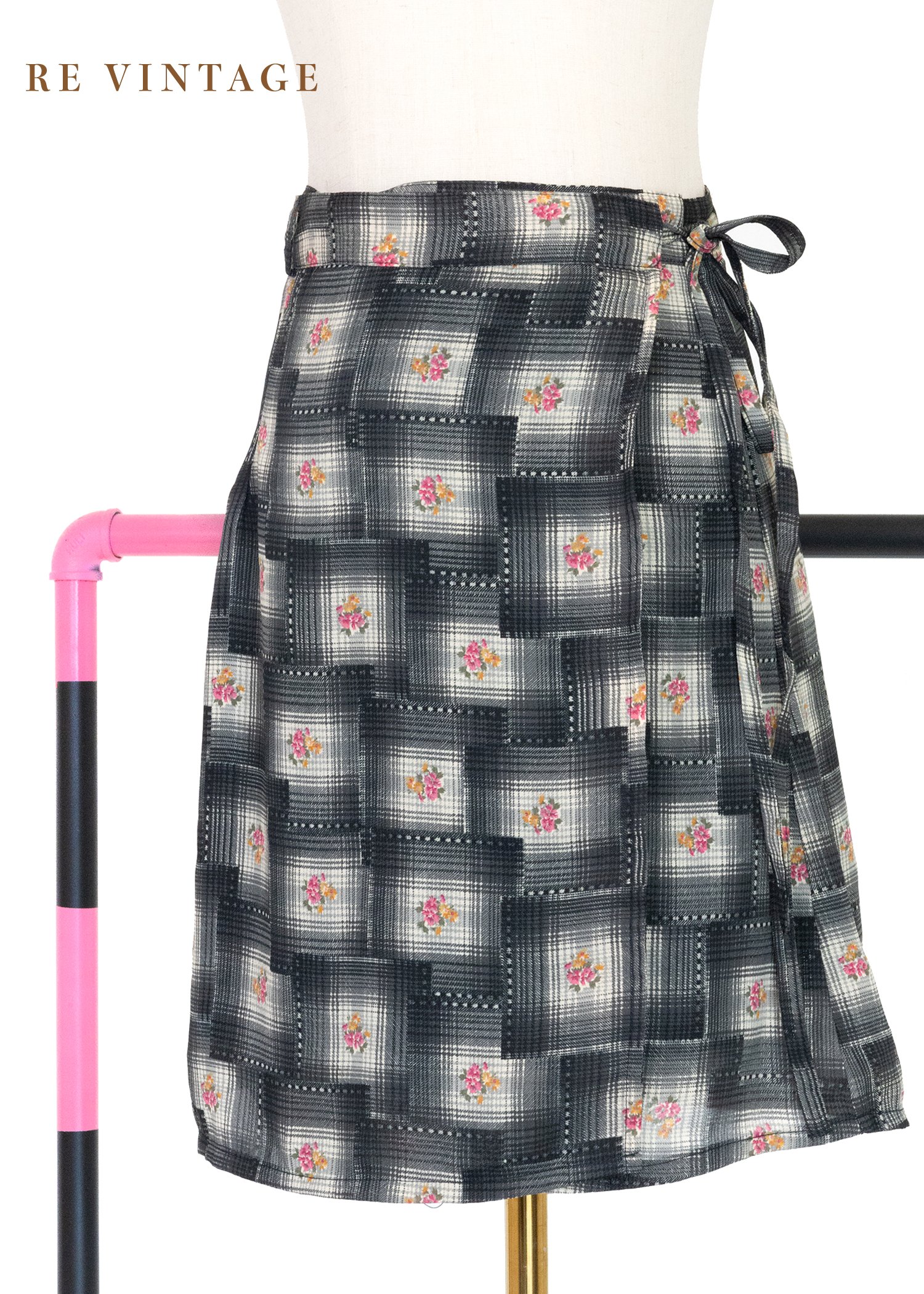 格子間的花一片式短裙（25-26"）