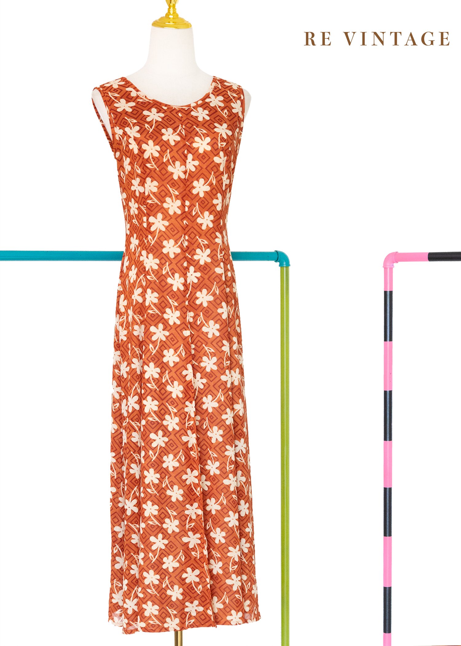 Orange juice 白色小花長洋裝