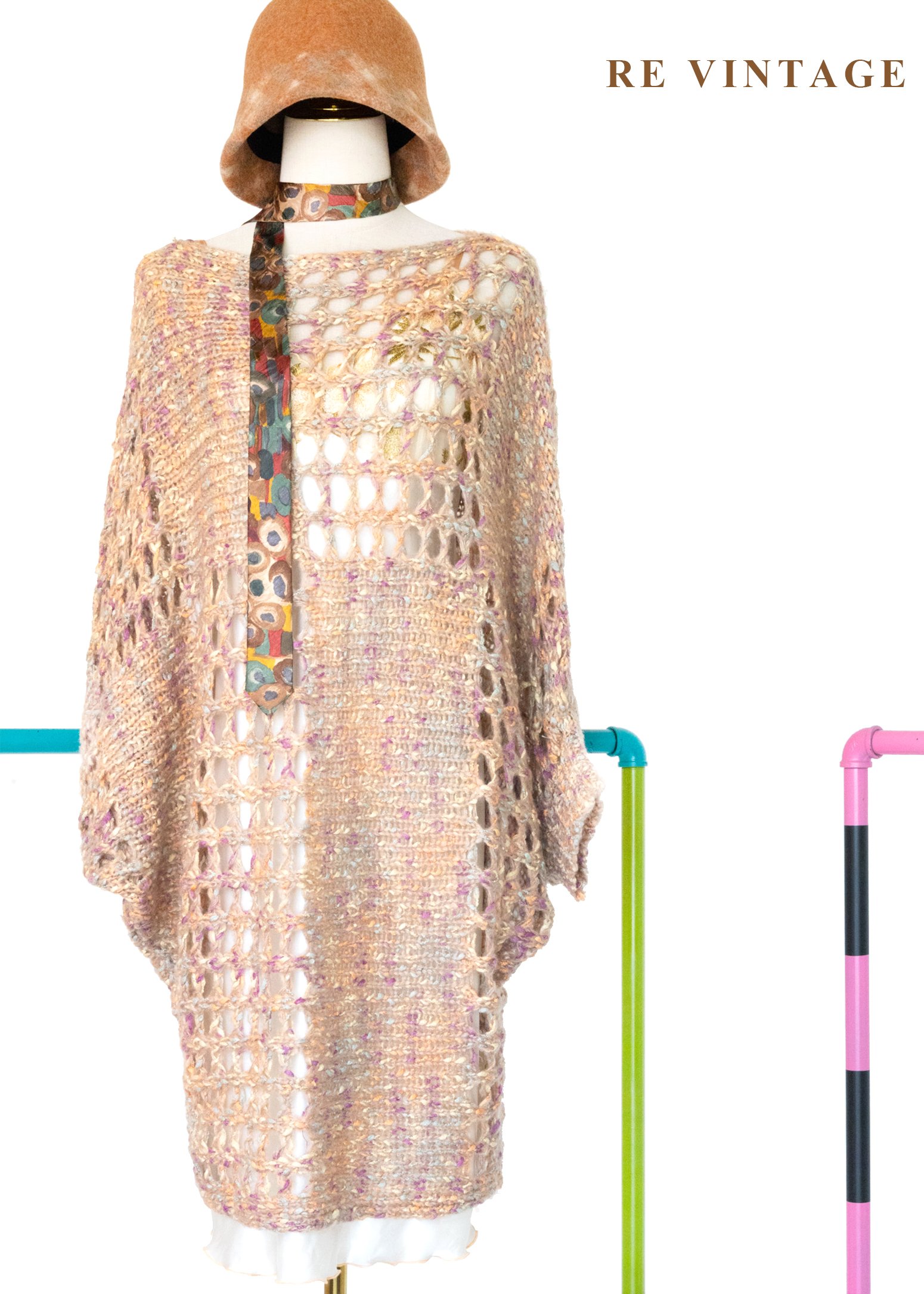 夕陽下的橘光蜘蛛網空氣感毛衣洋裝