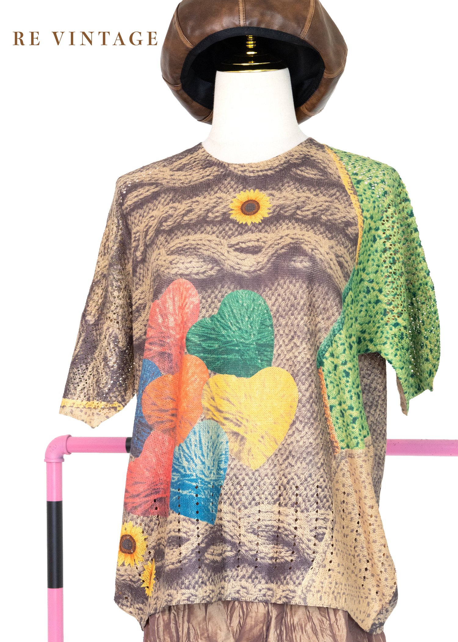 印上可愛針織紋路の薄款針織上衣