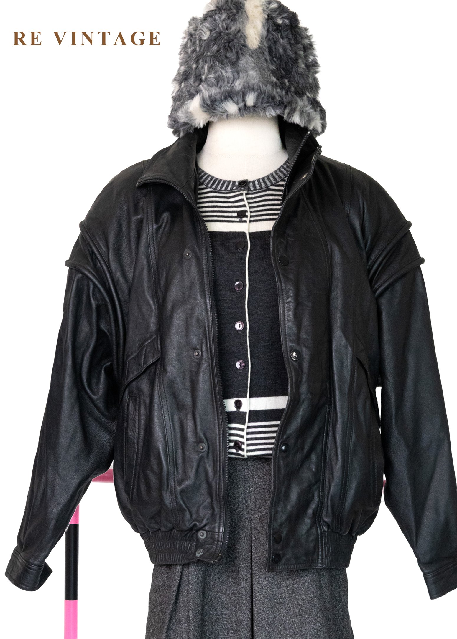 結構美學廓形飛行皮外套