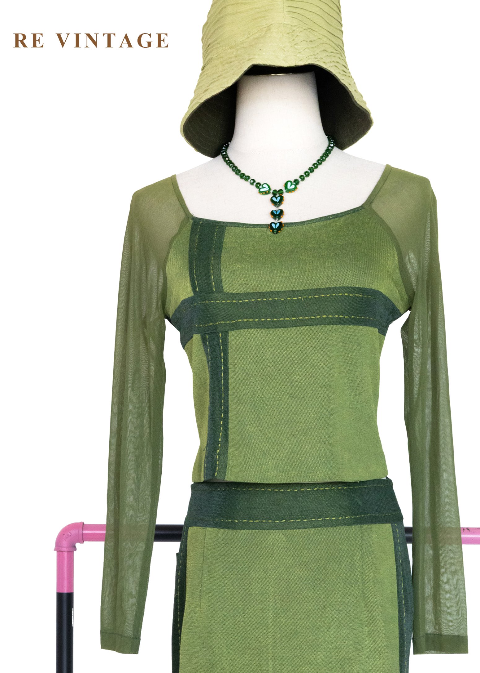 套裝上衣 - 森之呼吸。雙色拼接上衣