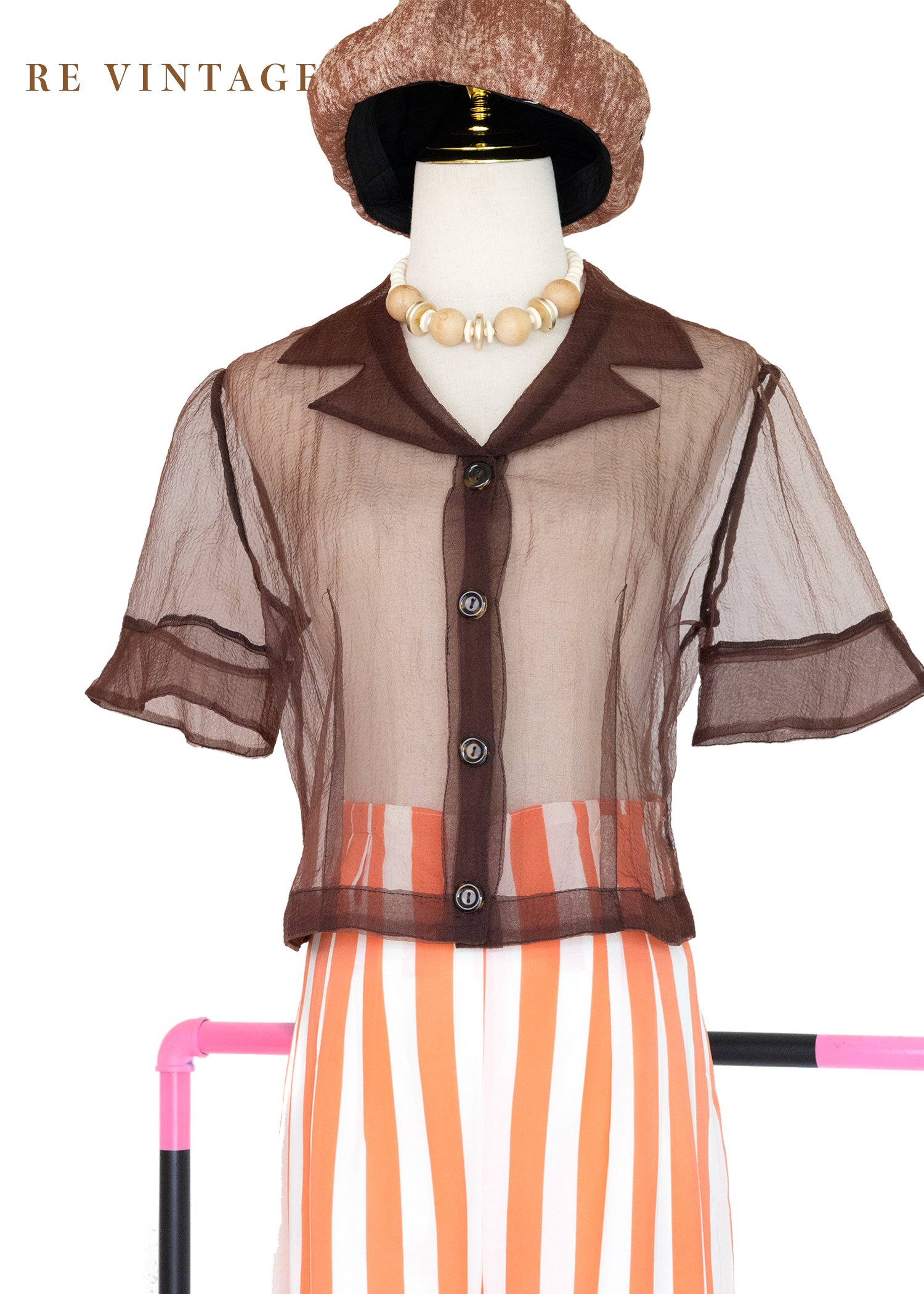 Dark Roasted Coffee Bean 透膚襯衫