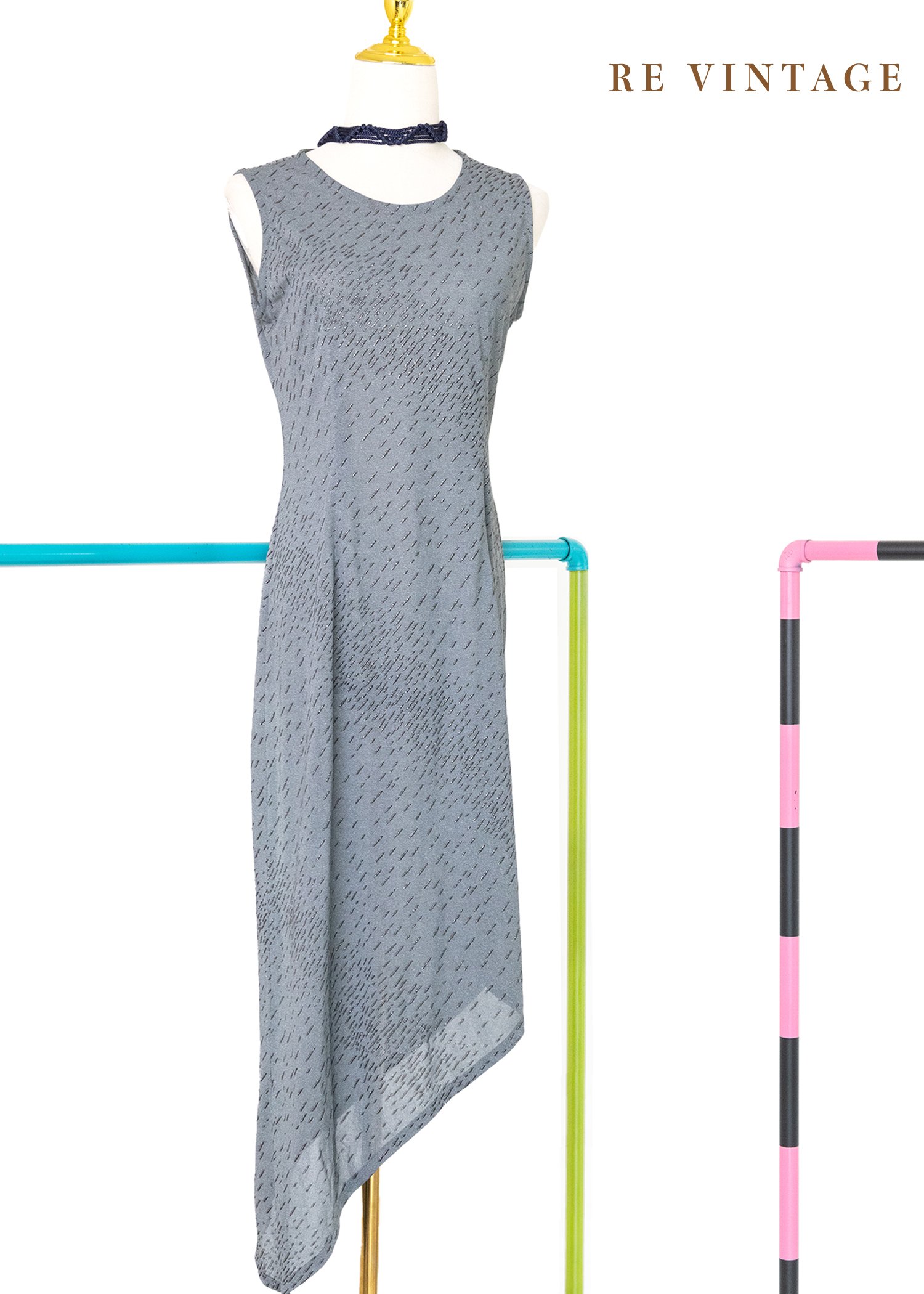 Rainy Day 灰色雨滴長版上衣/洋裝