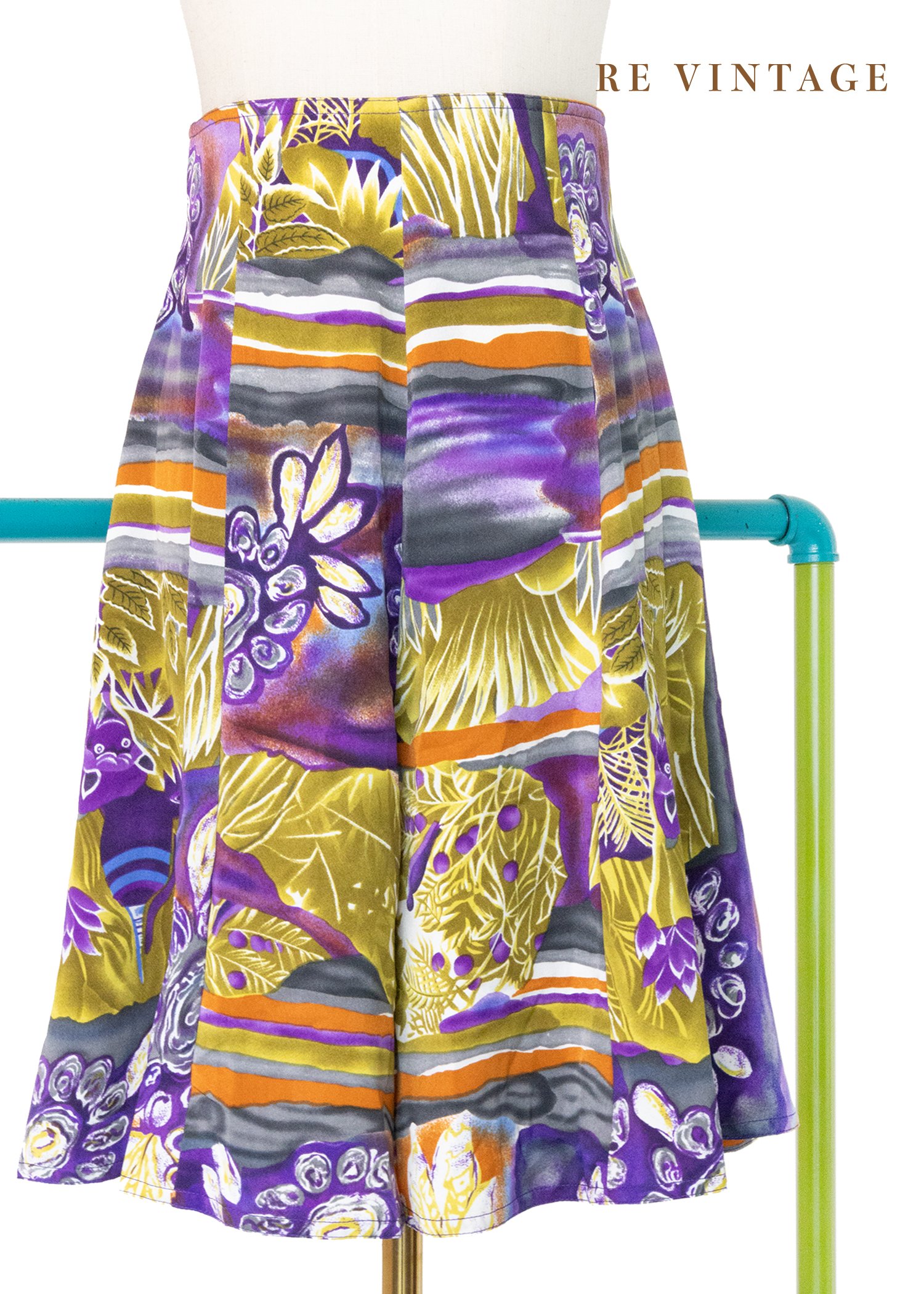 極光繁花華麗手繪高腰褲裙（26"）