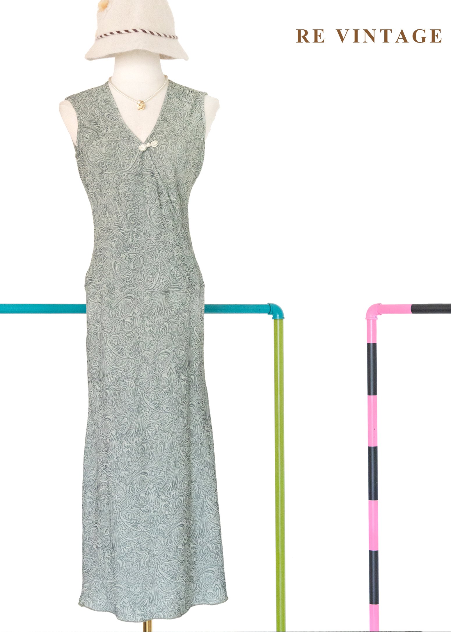 柔霧蕨類氣質長洋裝