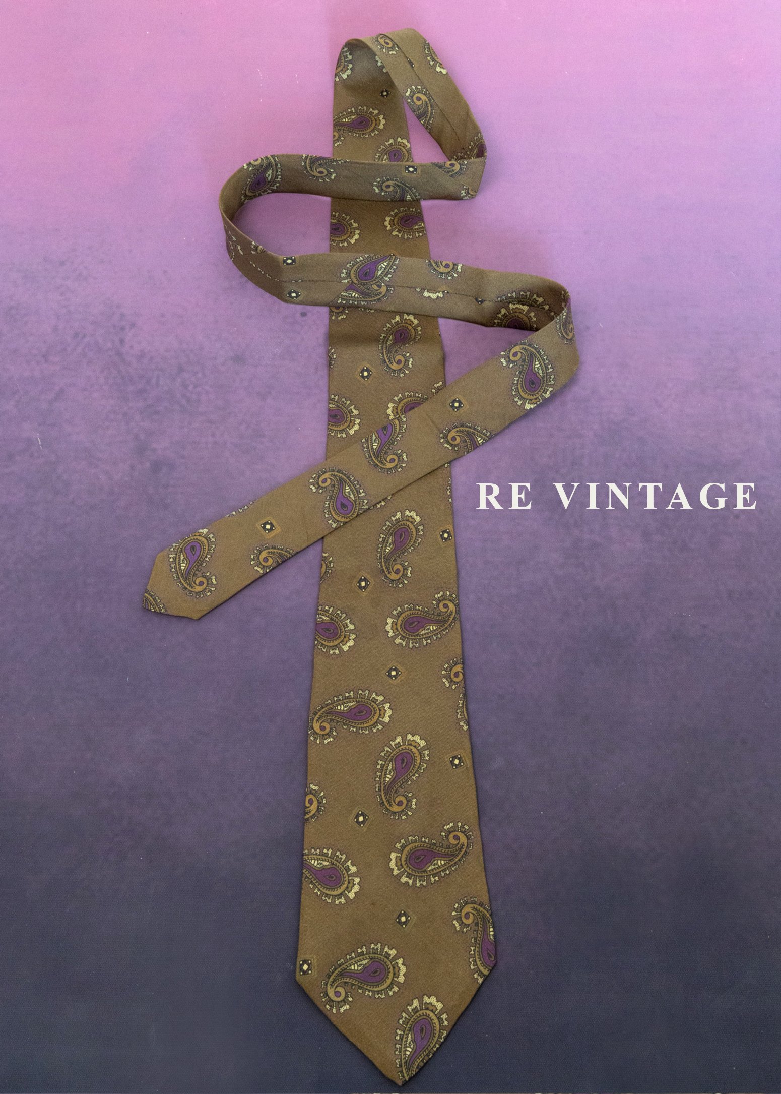 棕綠色變型蟲蟲領帶