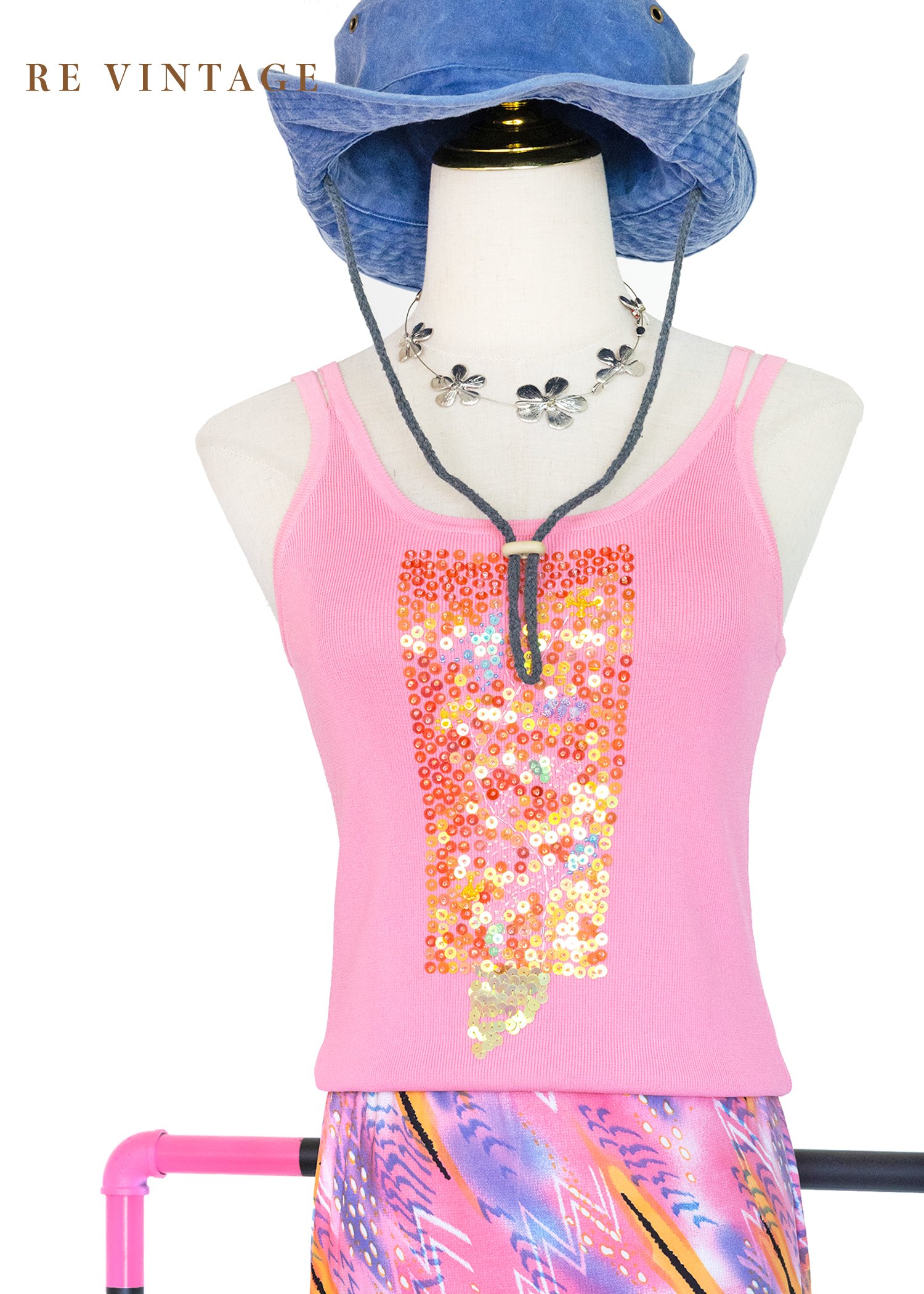 亮片甜心波波閃光針織背心