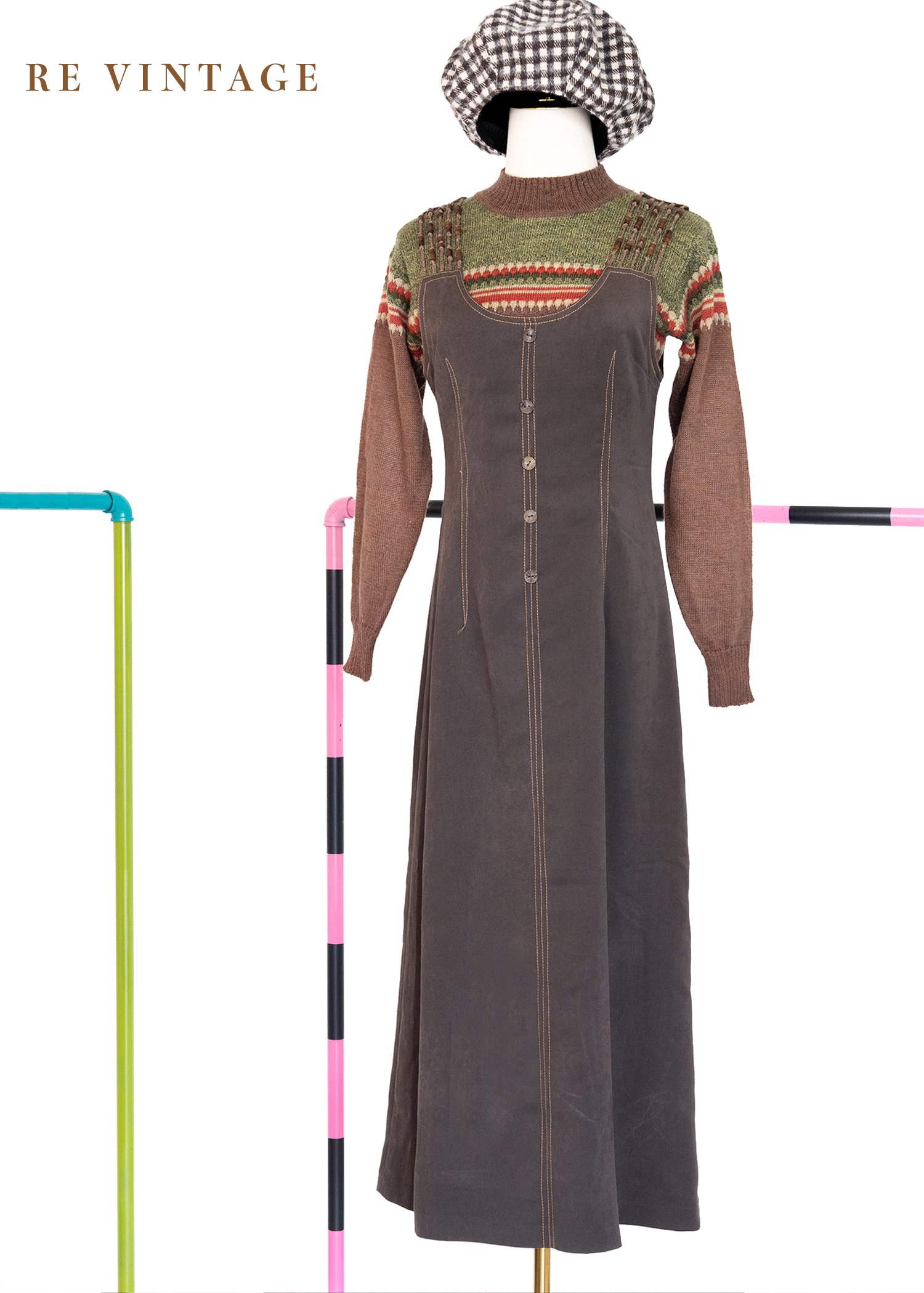 Milk Chocolate 木珠肩帶絕美長洋裝