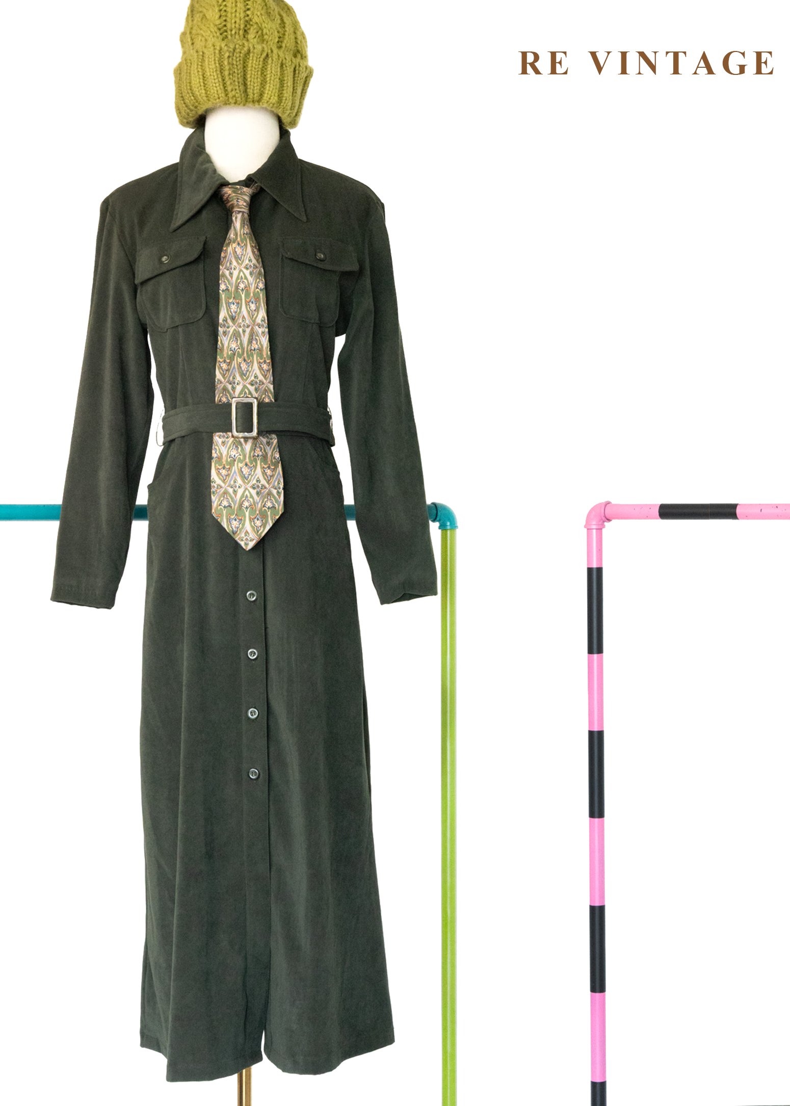 質感單品 - 深橄欖綠冒險王國小童軍長洋裝