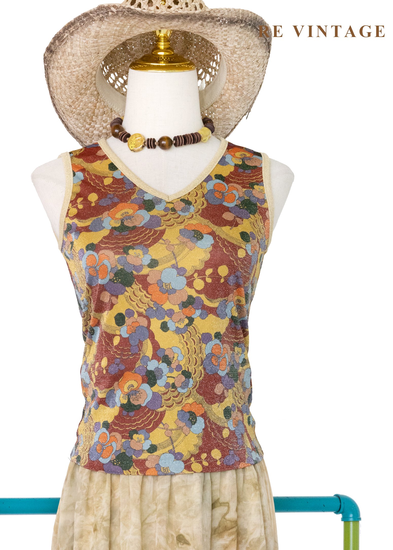 甜蜜復古花叢背心