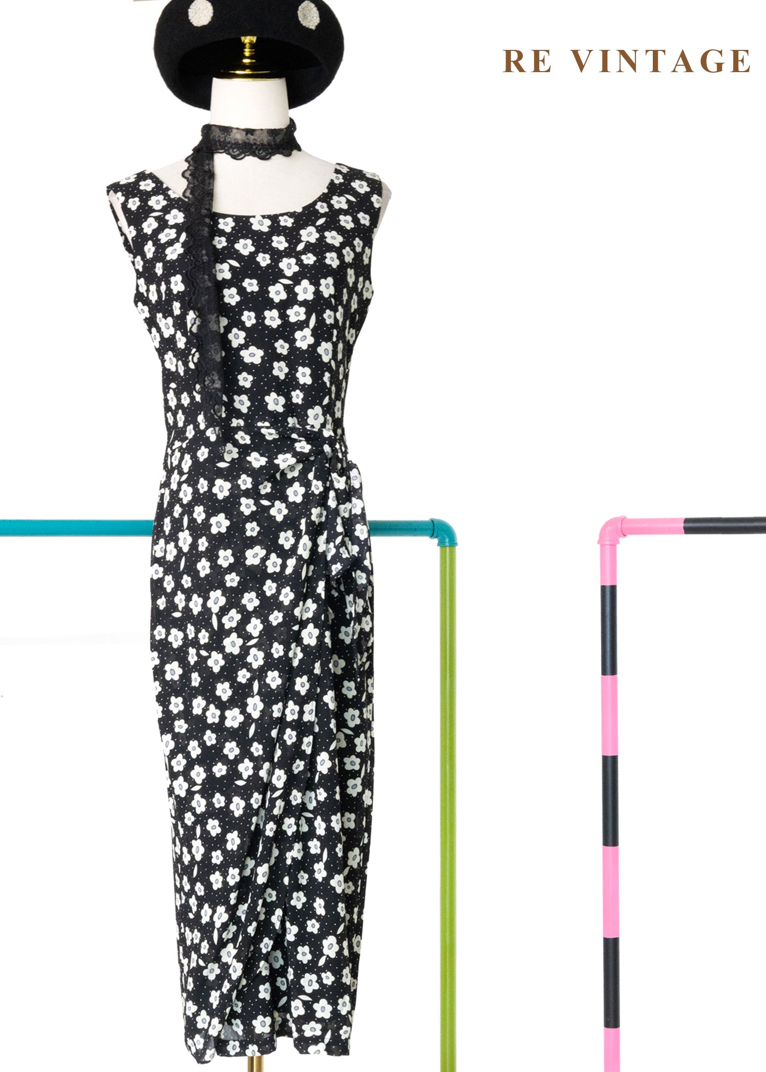 黑白映畫 - 法式雛菊氣質洋裝