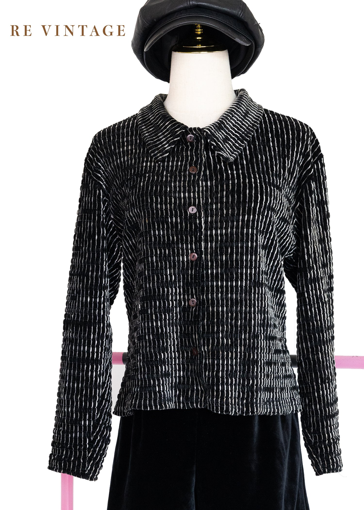 Coal smoke 黑白相間絨布襯衫