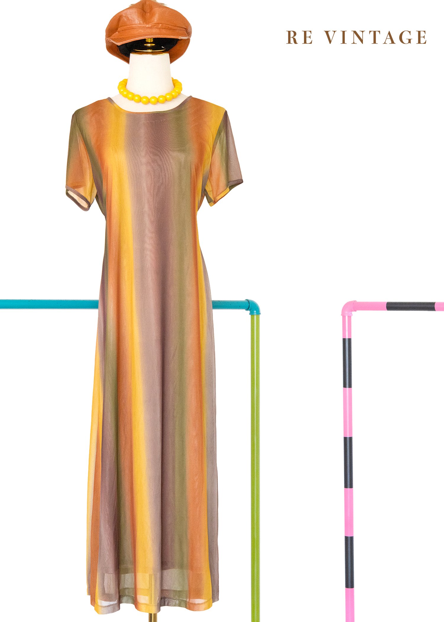 大地與火的漸層能量長洋裝